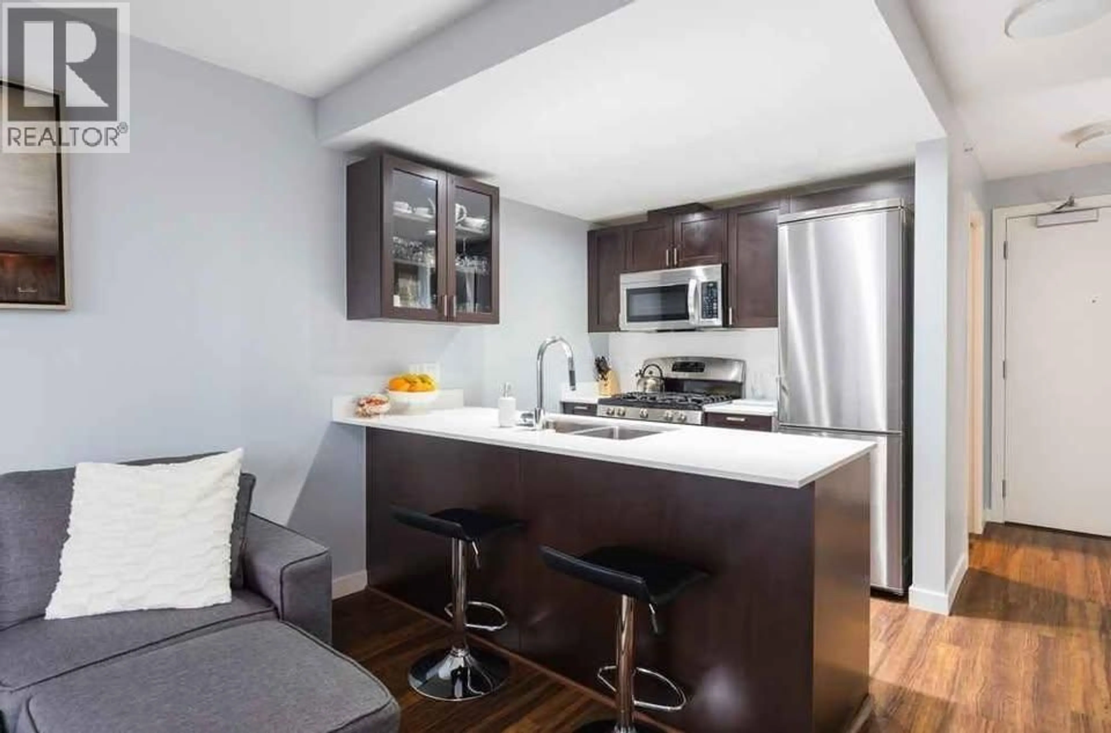 Open concept kitchen, wood/laminate floor for 1103 - 4815 ELDORADO MEWS, Vancouver British Columbia V5R0B2