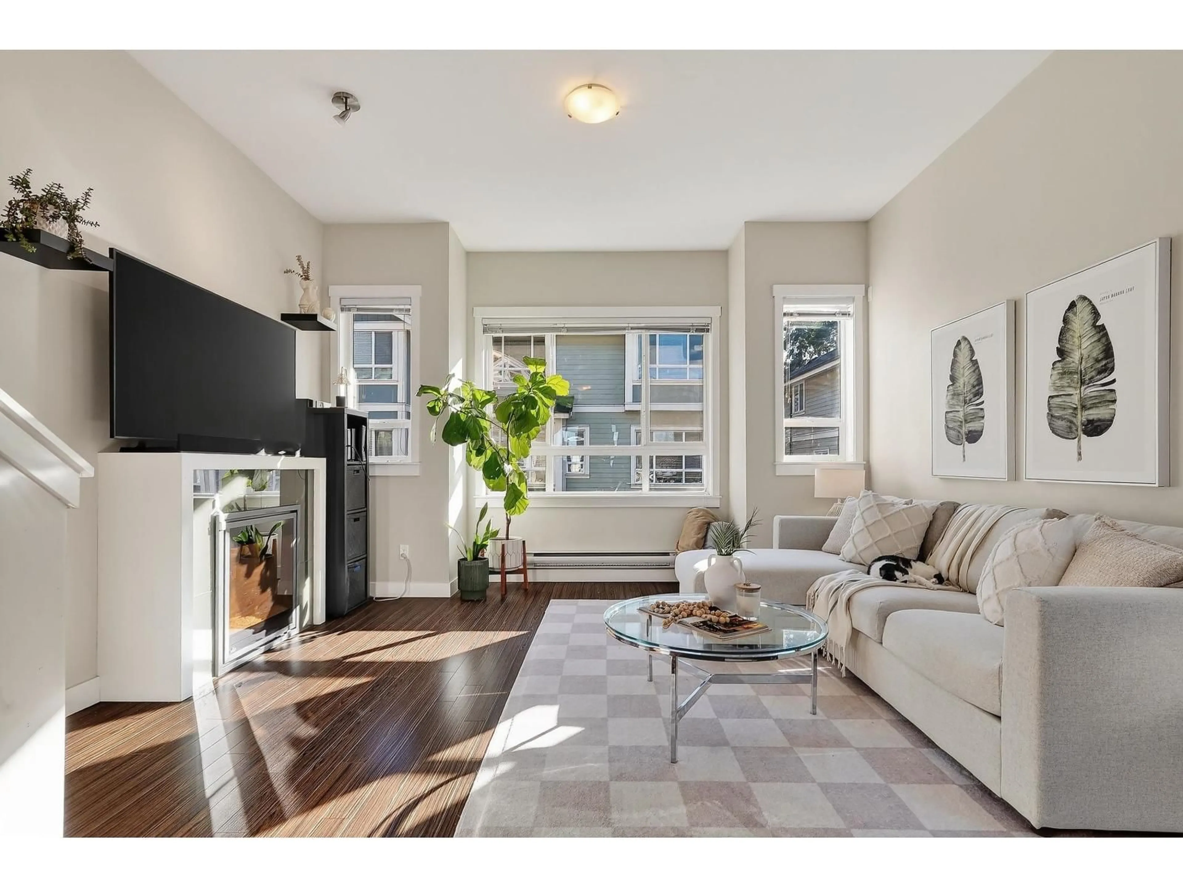 Living room with furniture, wood/laminate floor for 40 - 2955 156 STREET, Surrey British Columbia V3S2W8