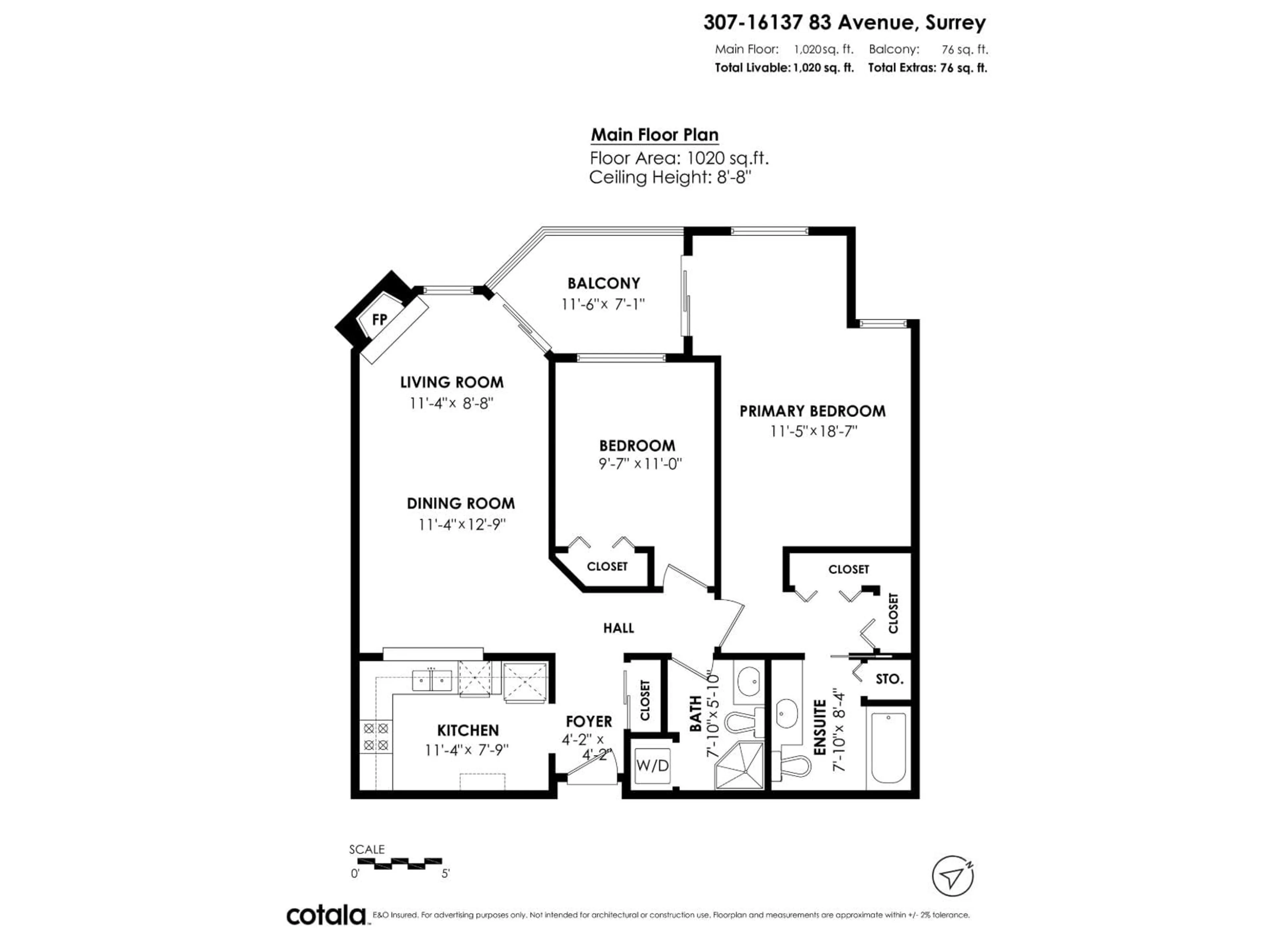 Floor plan for 307 - 16137 83 AVENUE, Surrey British Columbia V4N0N1