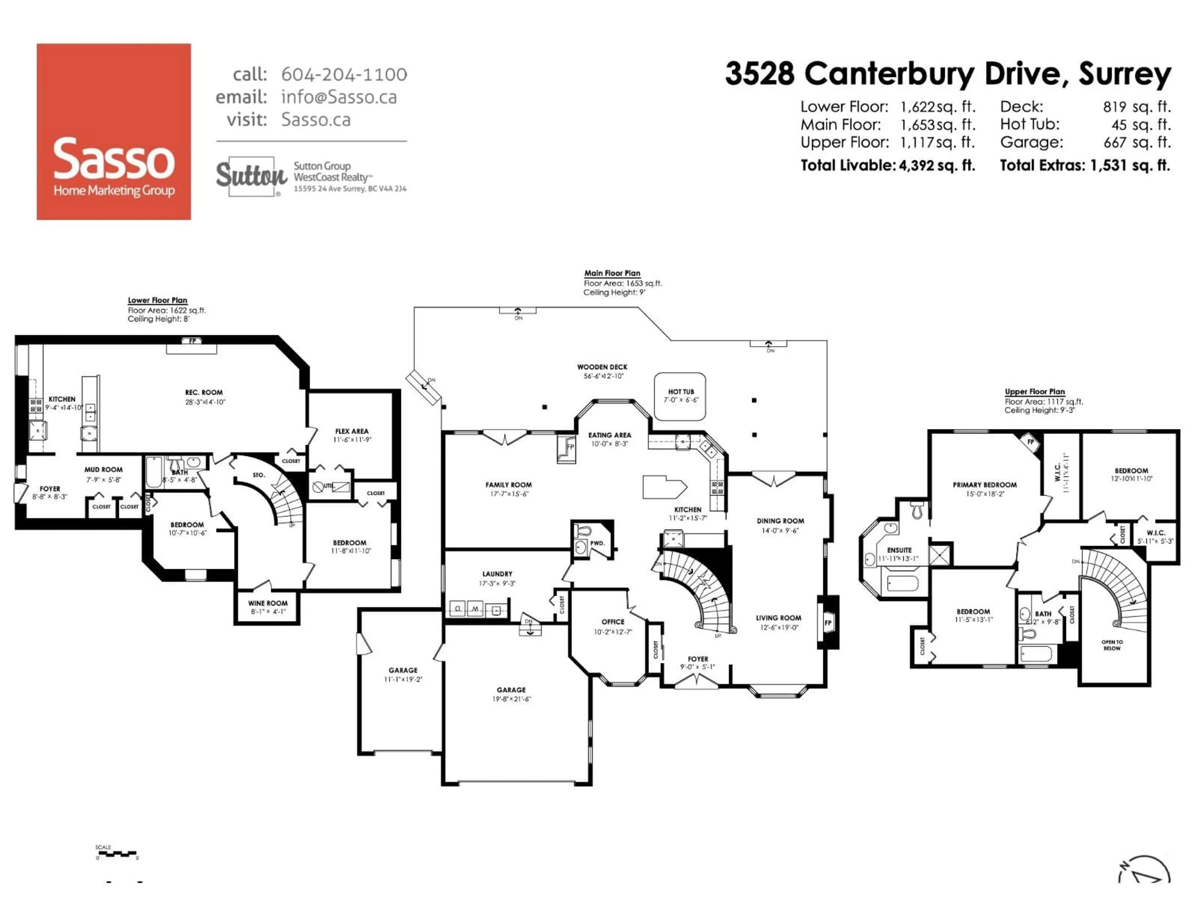 Floor plan for 3528 CANTERBURY DRIVE, Surrey British Columbia V3Z0G8