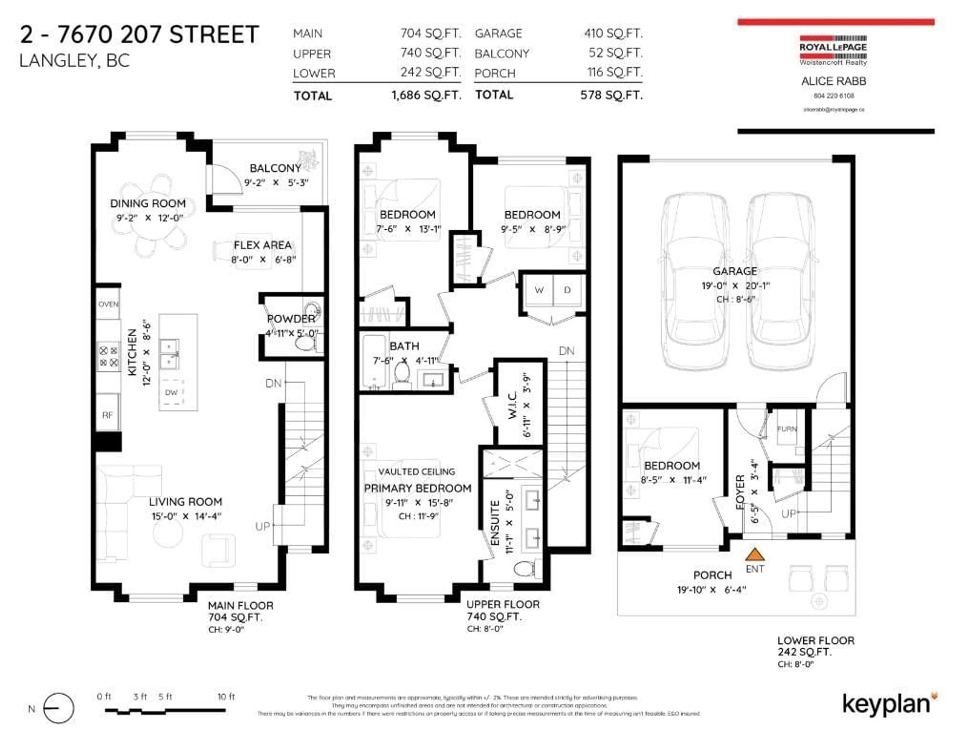 Floor plan for 2 - 7670 207 STREET, Langley British Columbia V2Y3N7