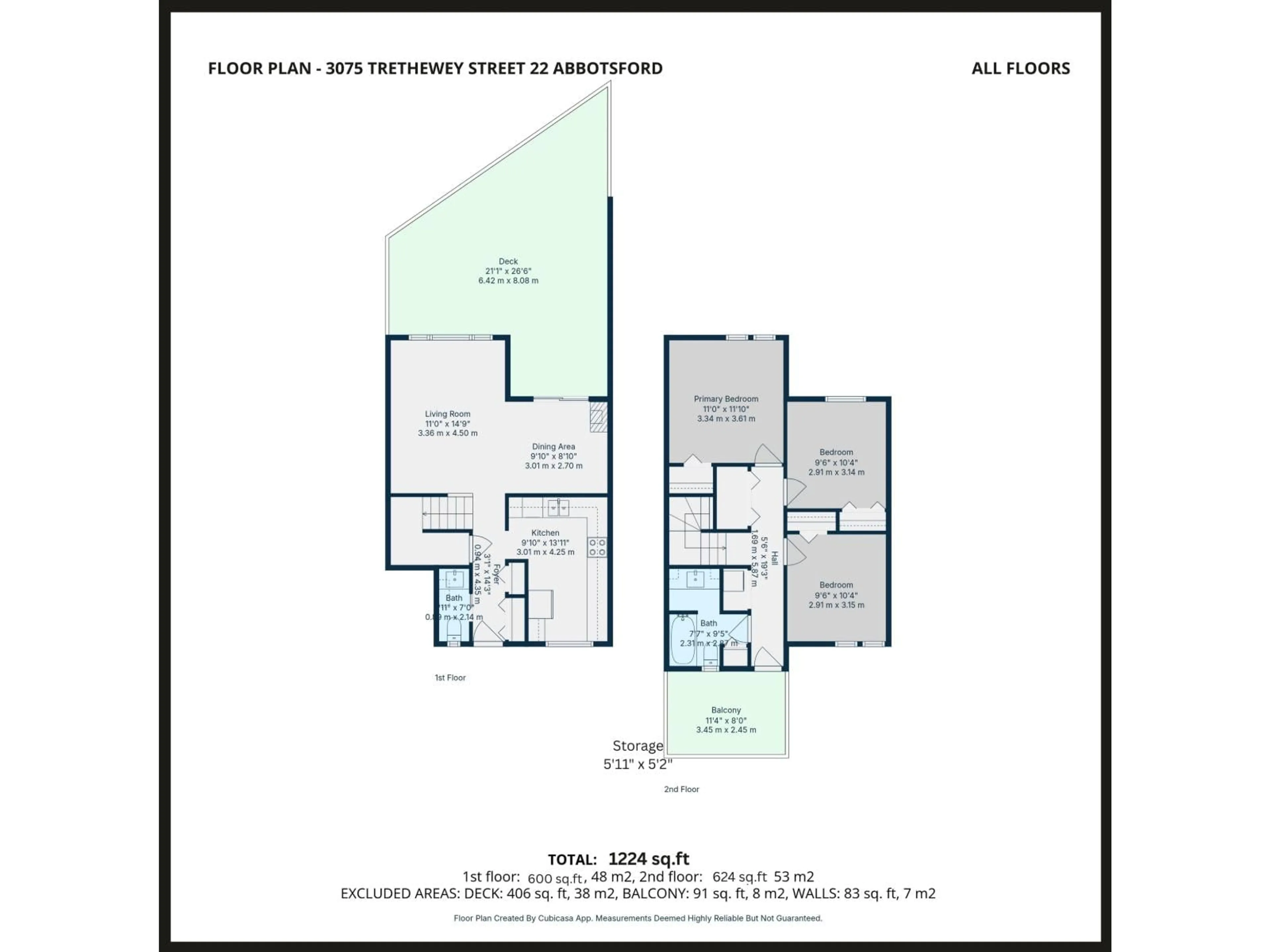 Floor plan for 22 - 3075 TRETHEWEY STREET, Abbotsford British Columbia V2T3R4