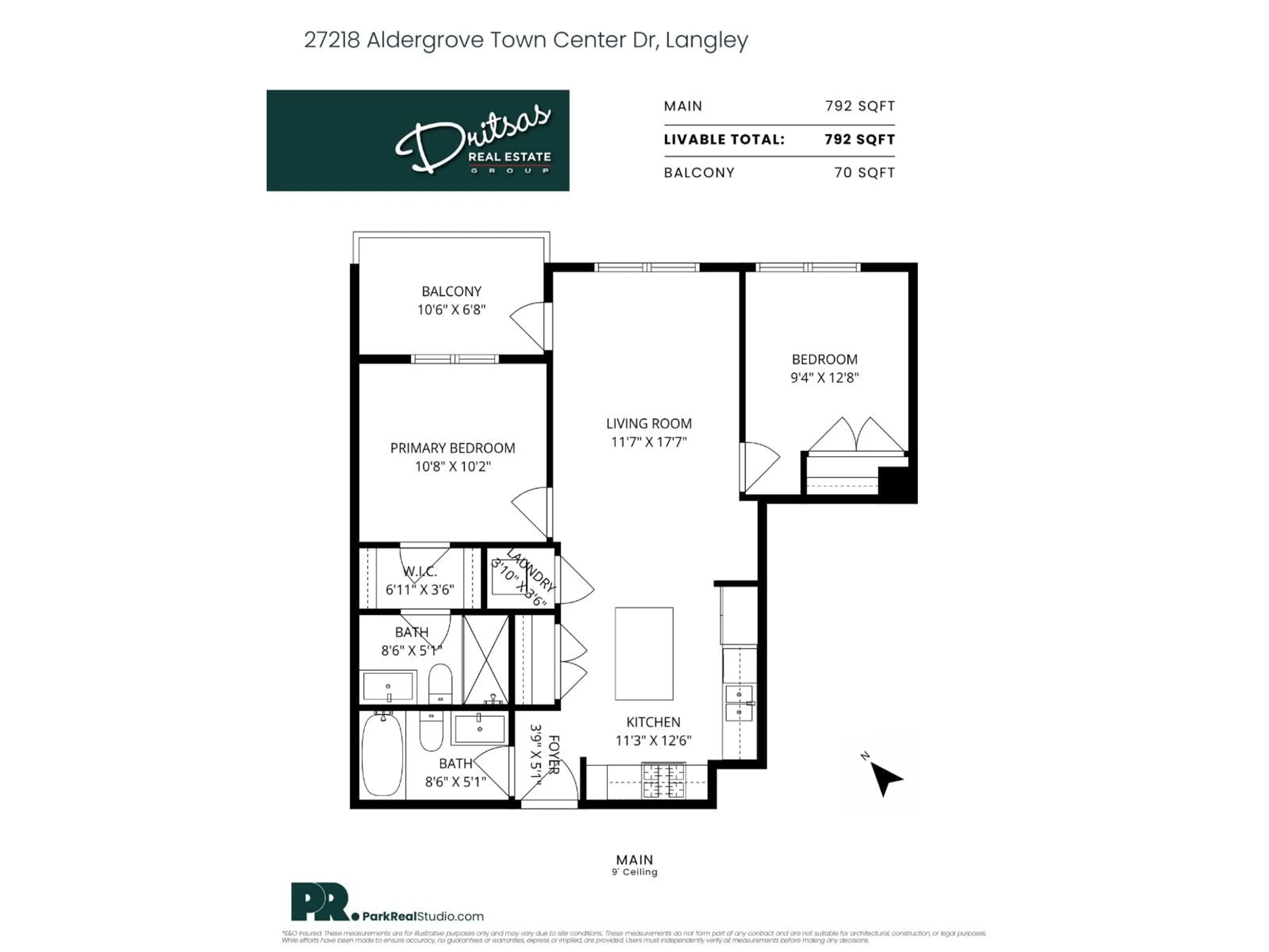 Floor plan for 505 - 27218 ALDERGROVE TOWN CENTRE DRIVE, Langley British Columbia V4W3N7
