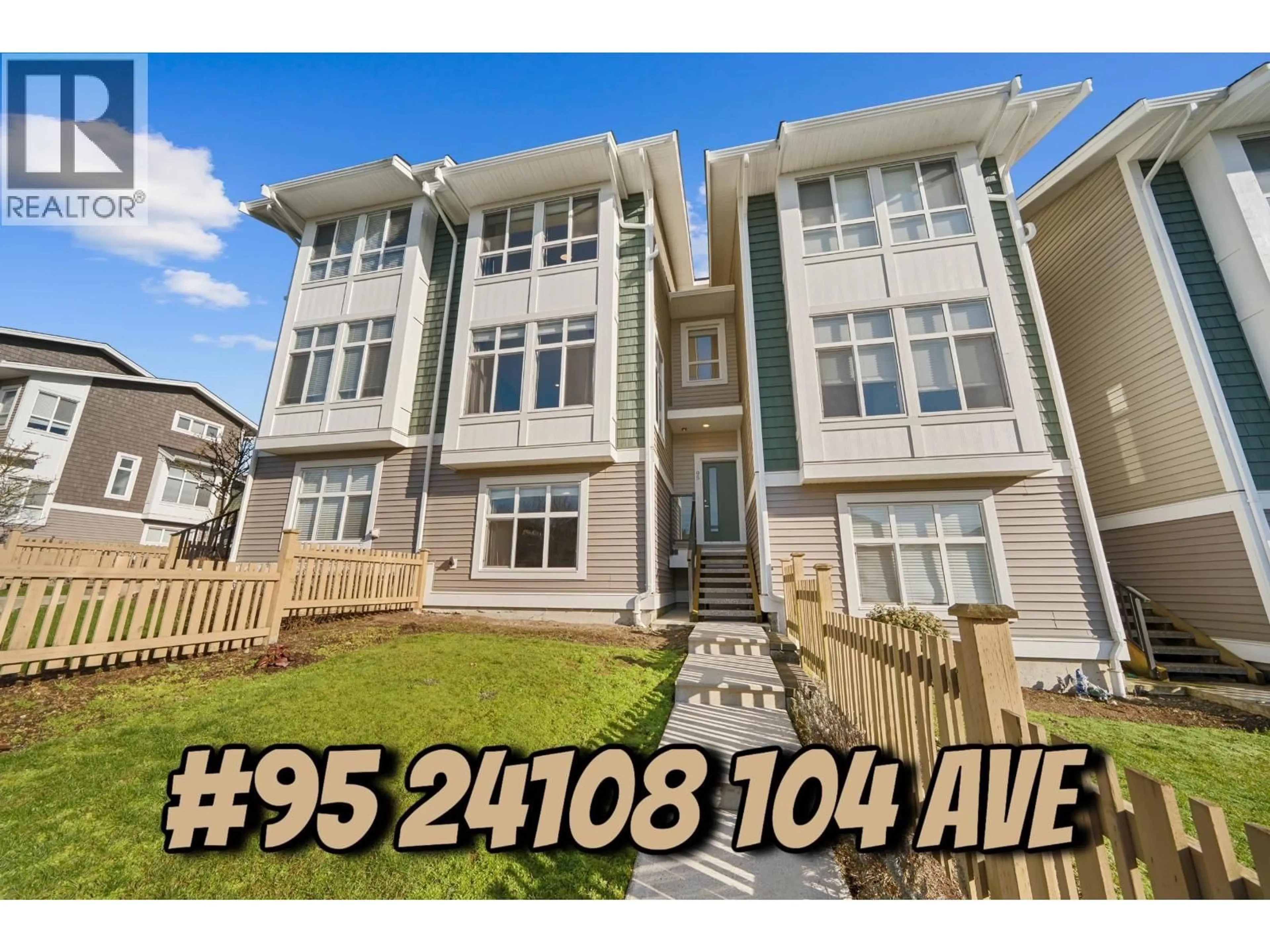 A pic from outside/outdoor area/front of a property/back of a property/a pic from drone, street for 95 - 24108 104 AVENUE, Maple Ridge British Columbia V2W0J5