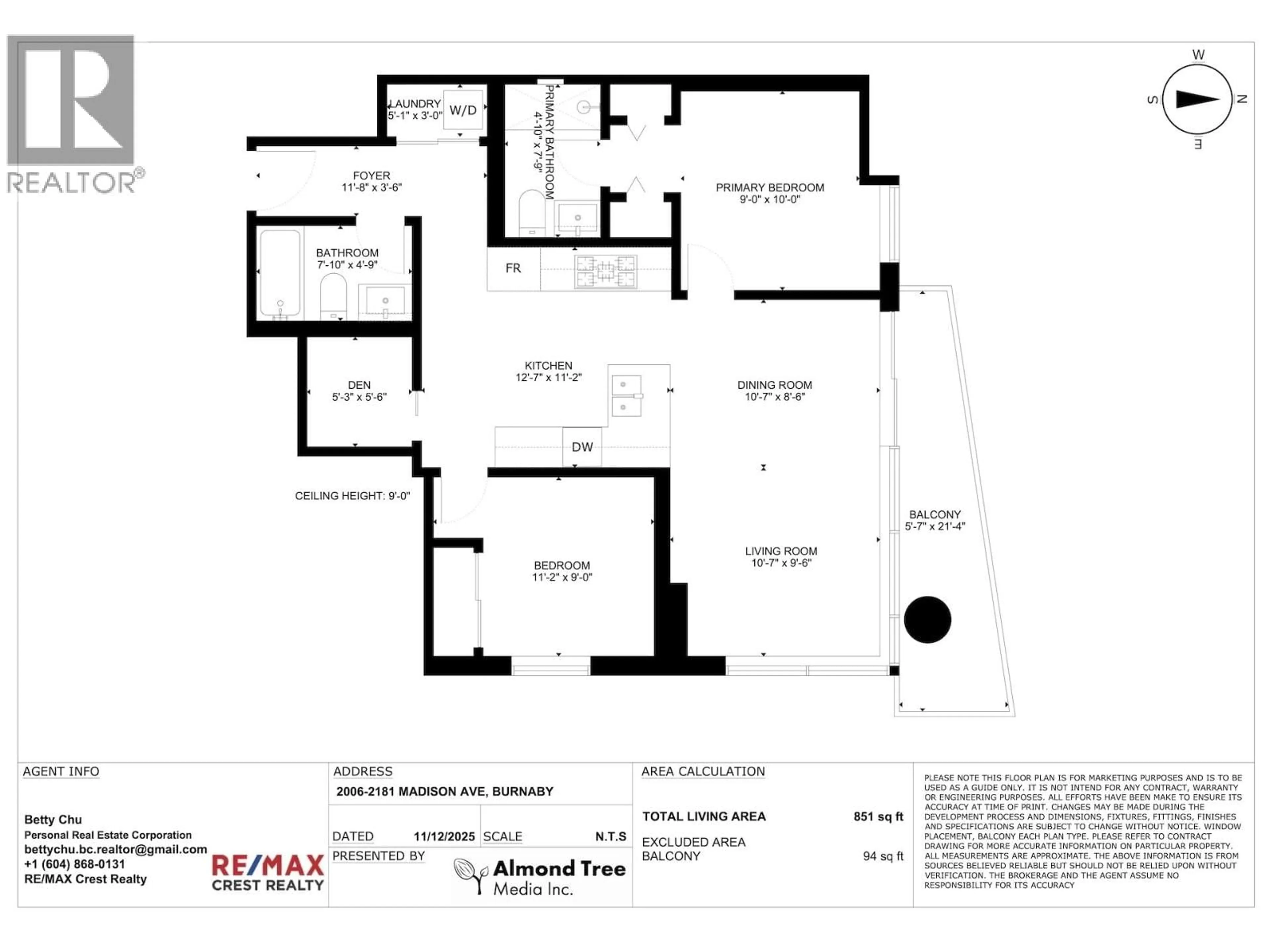 Floor plan for 2006 - 2181 MADISON AVENUE, Burnaby British Columbia V5C0N4