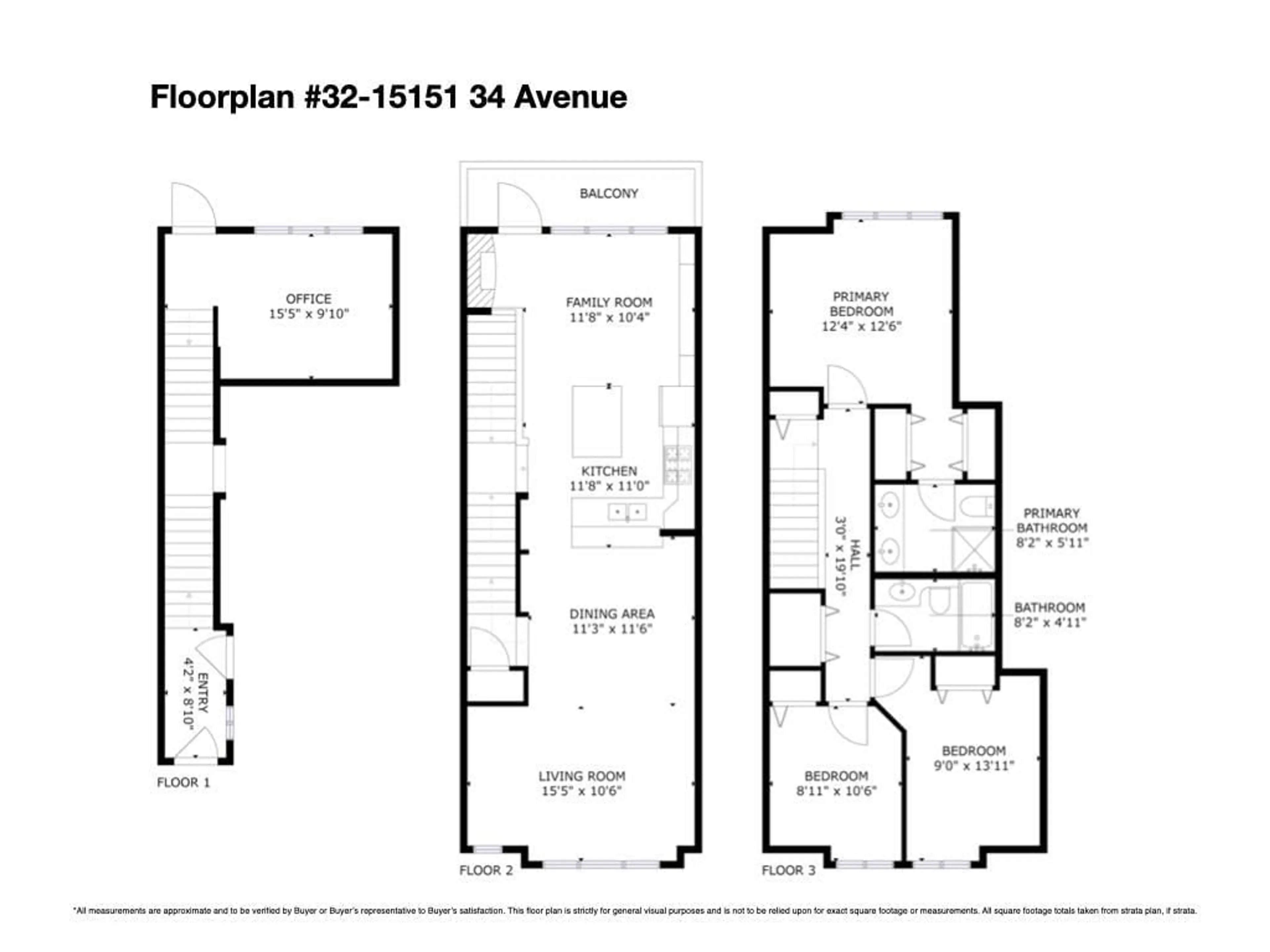 Floor plan for 32 - 15151 34 AVENUE, Surrey British Columbia V3Z4P5