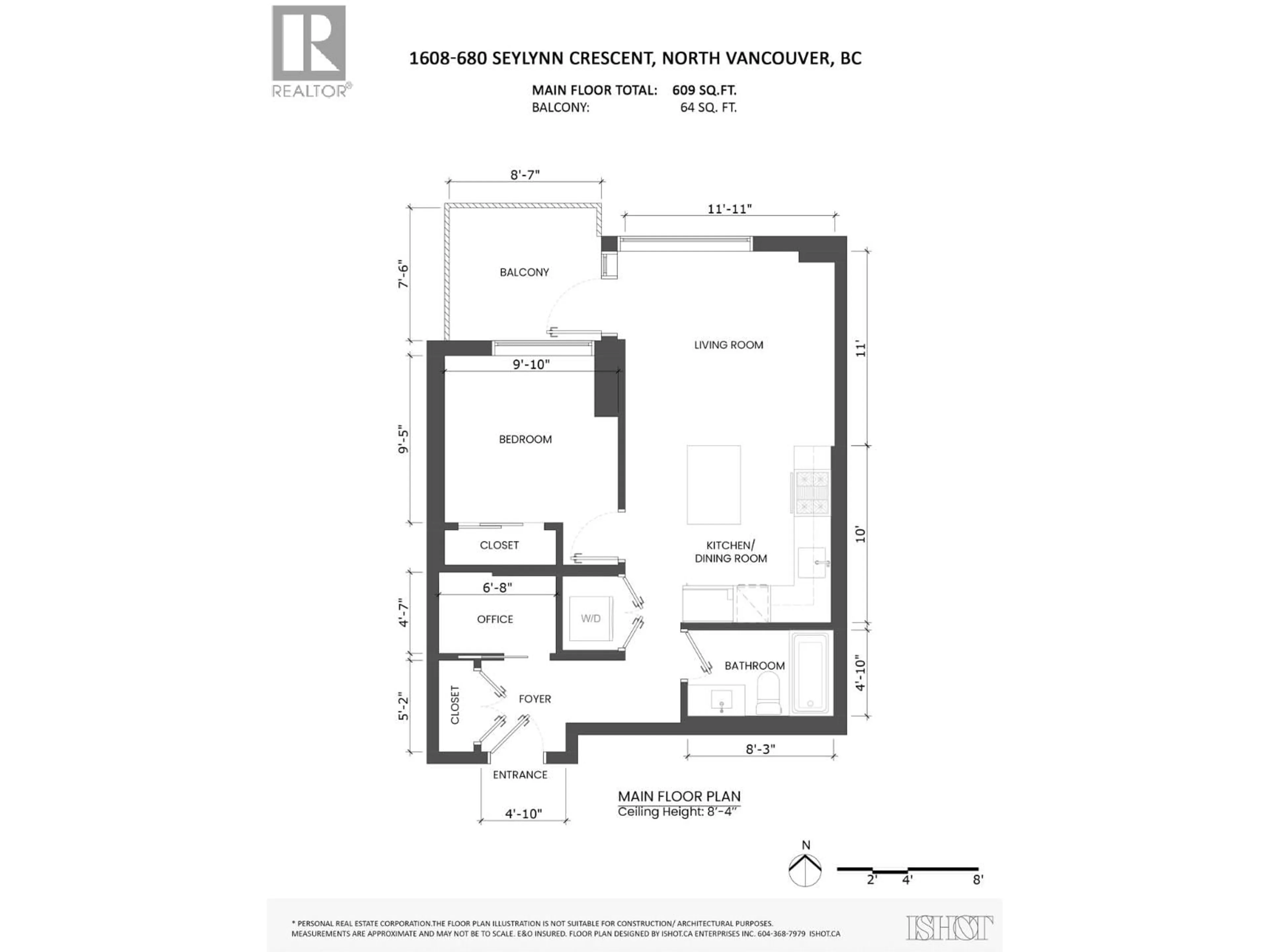 Floor plan for 1608 - 680 SEYLYNN CRESCENT, North Vancouver British Columbia V7J0B5