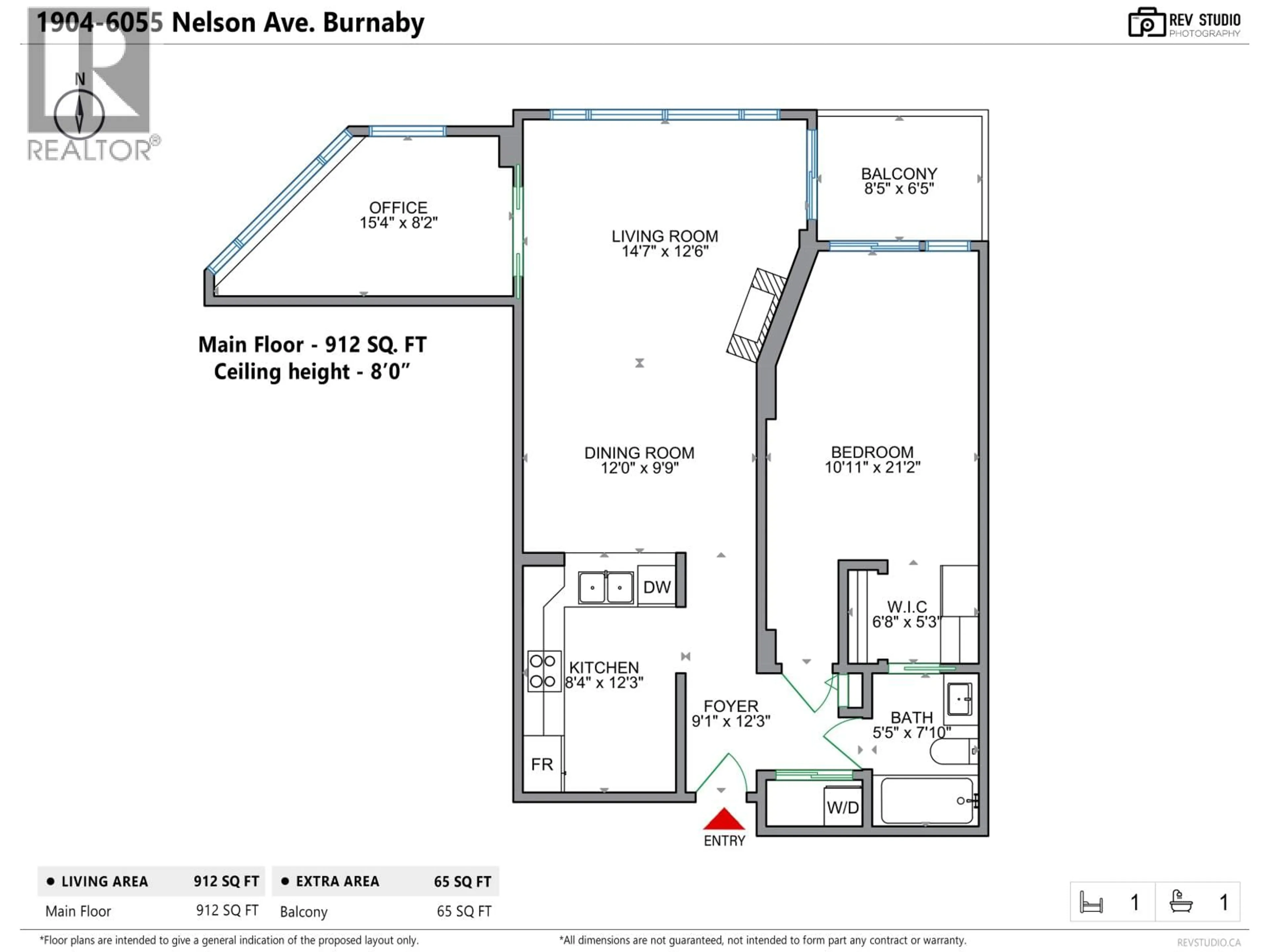Floor plan for 1904 - 6055 NELSON AVENUE, Burnaby British Columbia V5H4L4