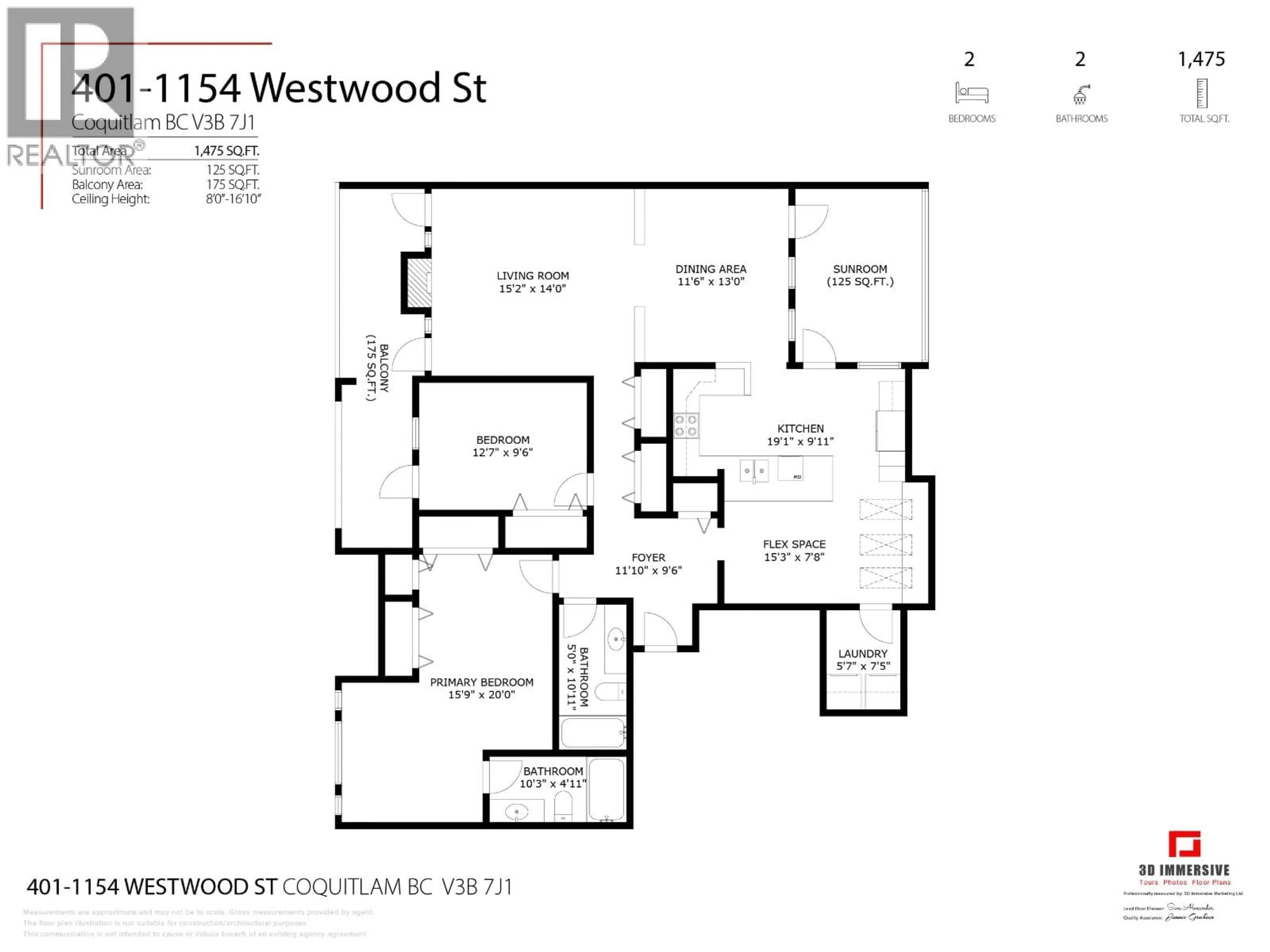 Floor plan for 401 - 1154 WESTWOOD STREET, Coquitlam British Columbia V3B7J1