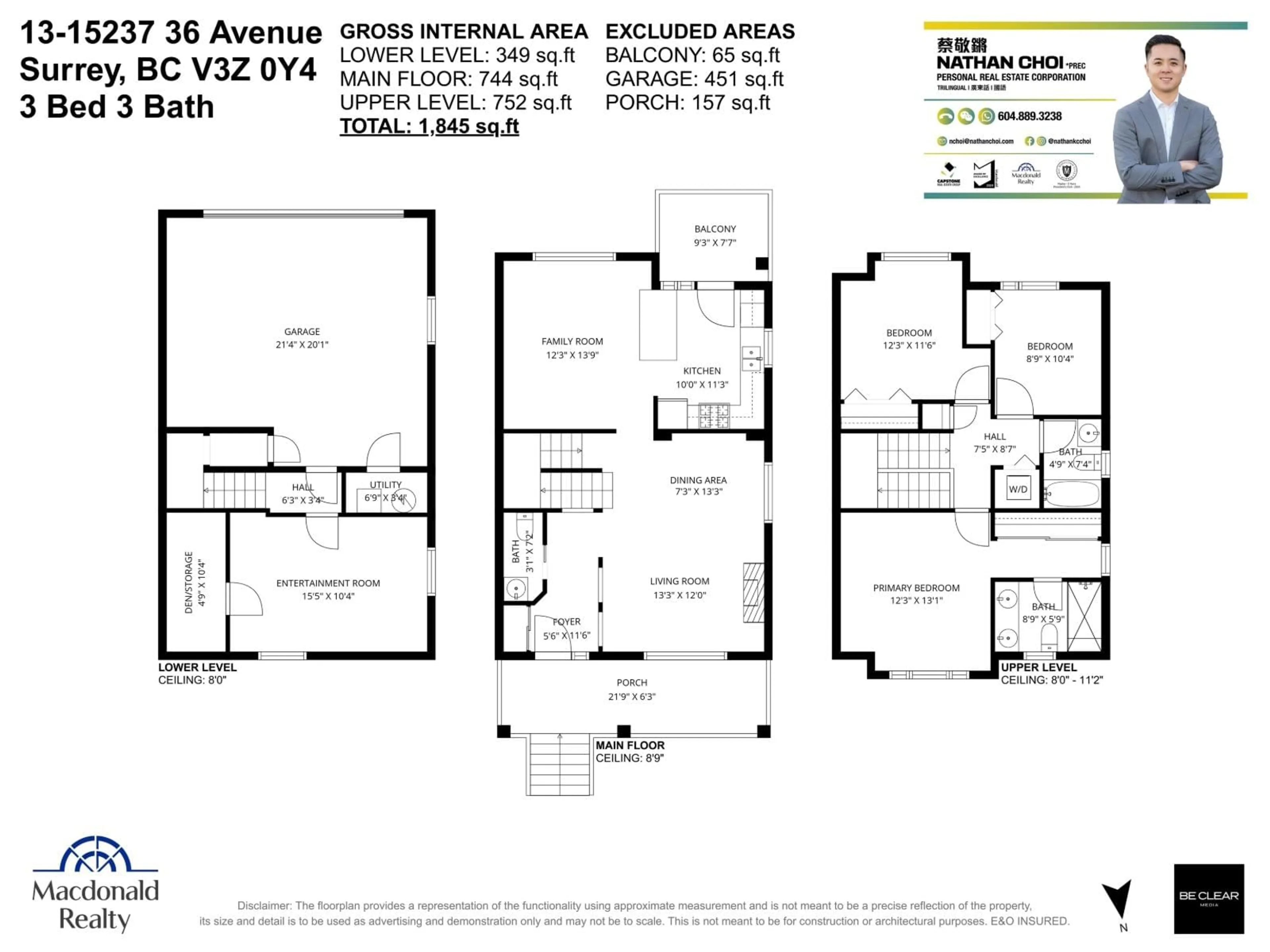 Floor plan for 13 - 15237 36 AVENUE, Surrey British Columbia V3Z0Y4