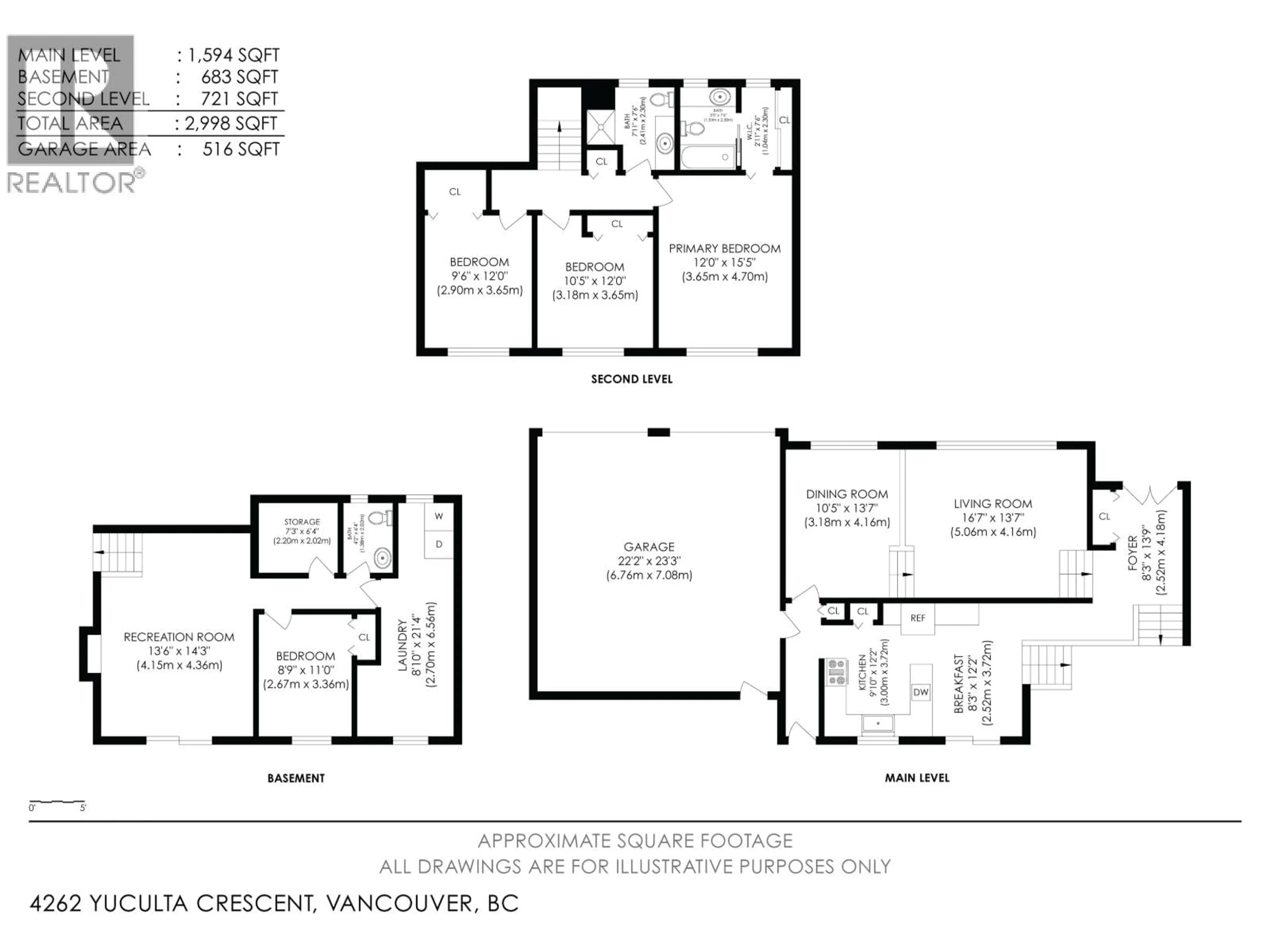 Floor plan for 4262 YUCULTA CRESCENT, Vancouver British Columbia V6N3R5