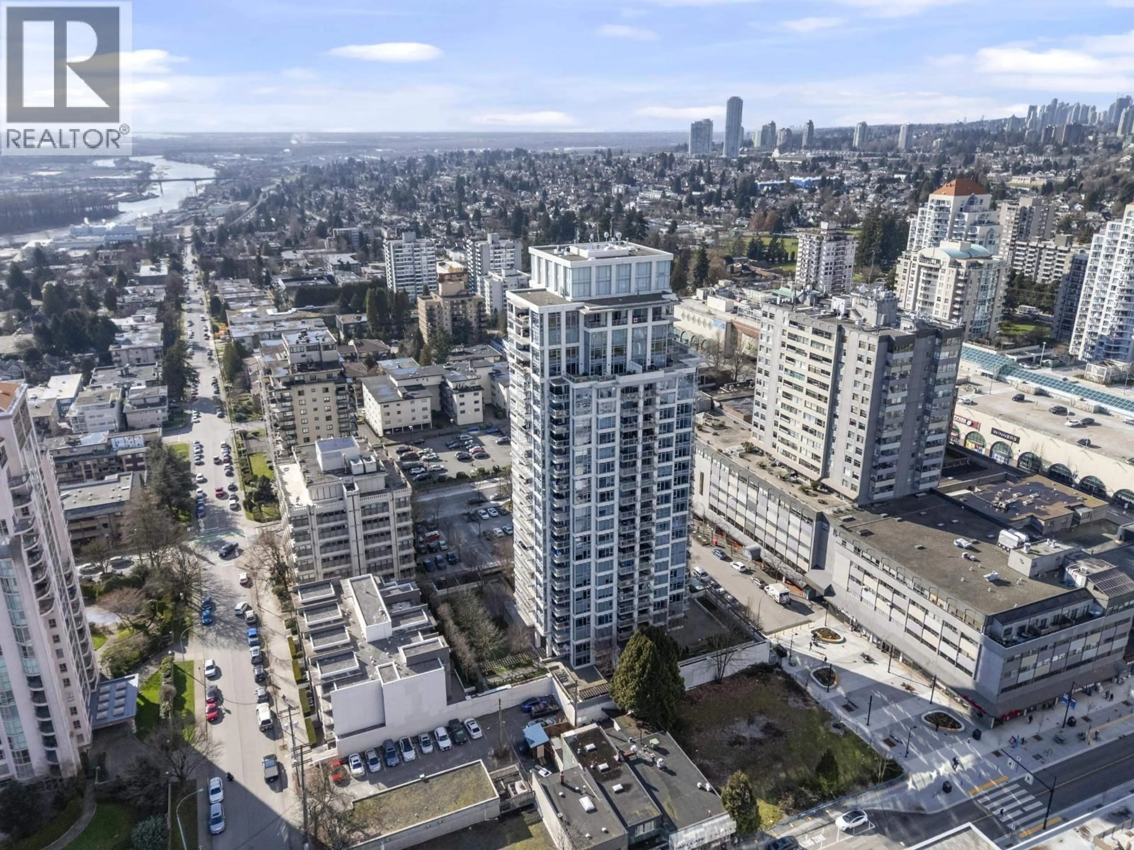 A pic from outside/outdoor area/front of a property/back of a property/a pic from drone, city buildings view from balcony for 206 - 608 BELMONT STREET, New Westminster British Columbia V3M0G8