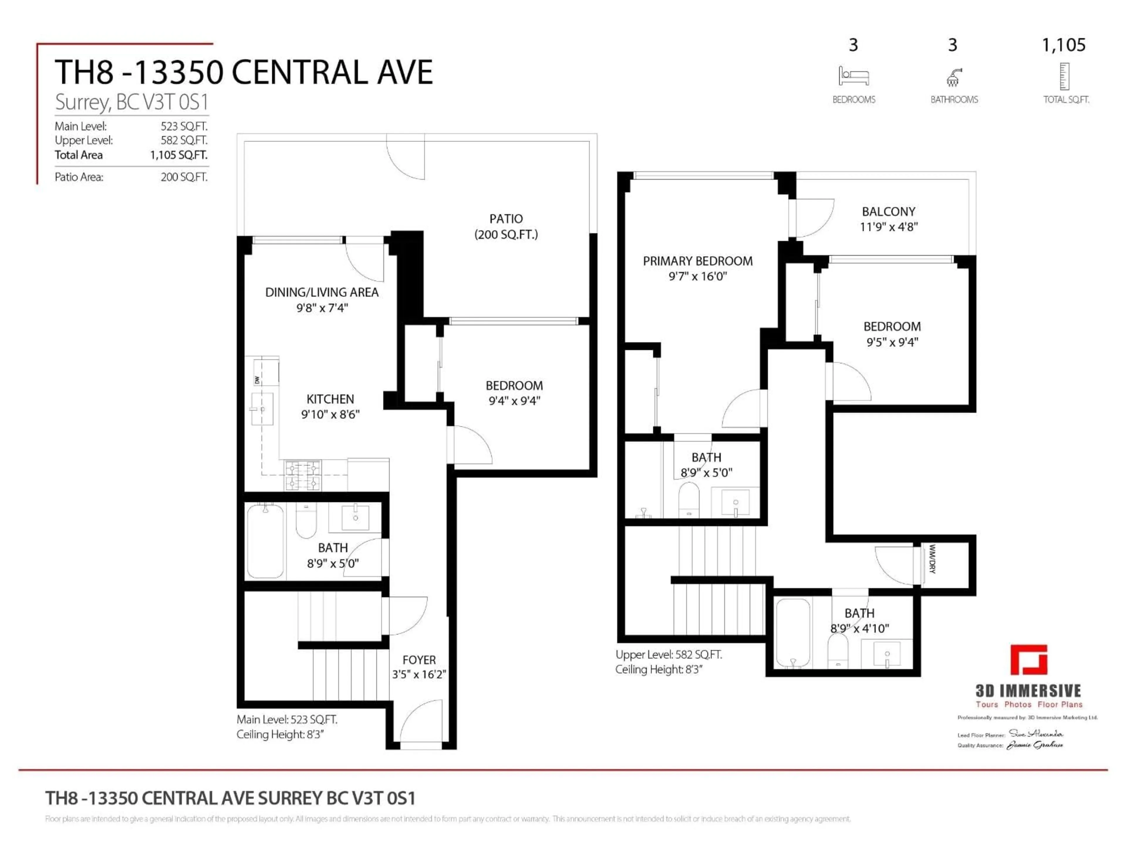 Floor plan for 8 - 13350 CENTRAL AVENUE, Surrey British Columbia V3T0S1
