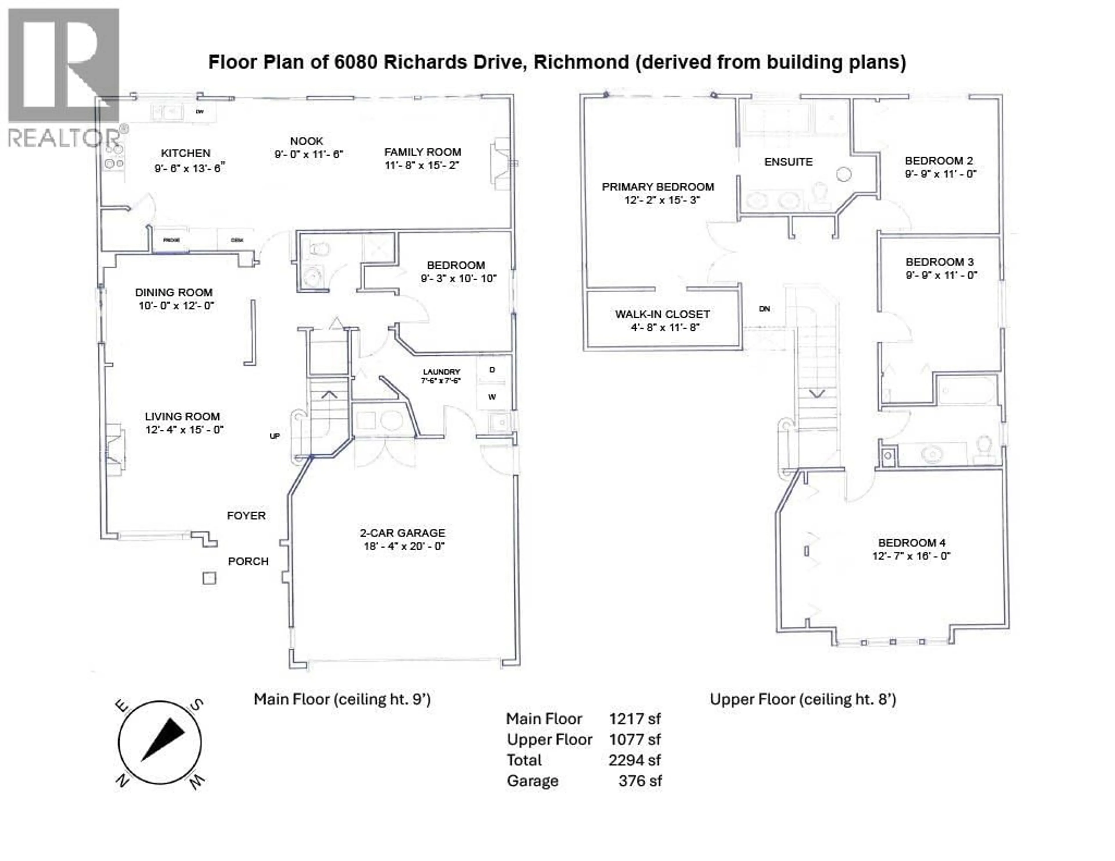 Floor plan for 6080 RICHARDS DRIVE, Richmond British Columbia V7C5P8
