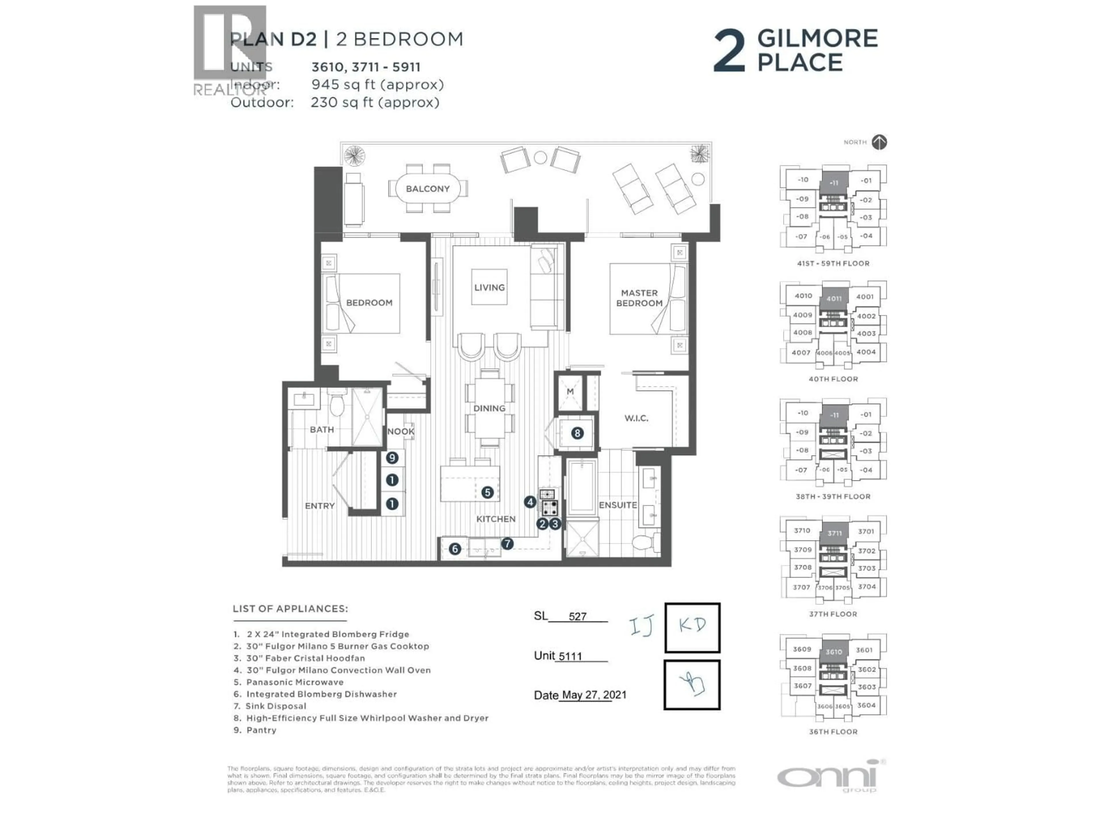 Floor plan for 5111 - 2108 GILMORE AVENUE, Burnaby British Columbia V5C0N8