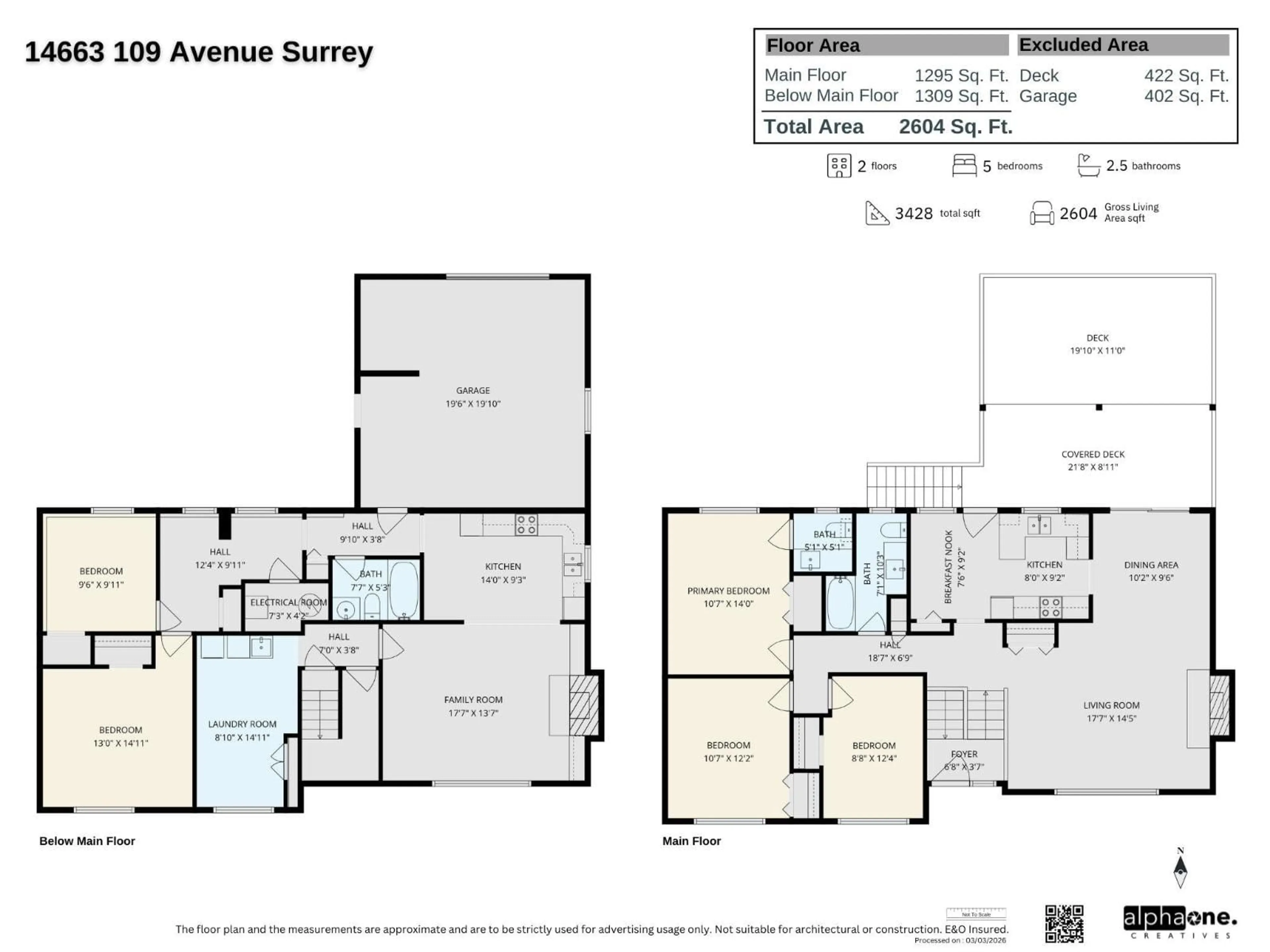 Floor plan for 14663 109 AVENUE, Surrey British Columbia V3R1Y6