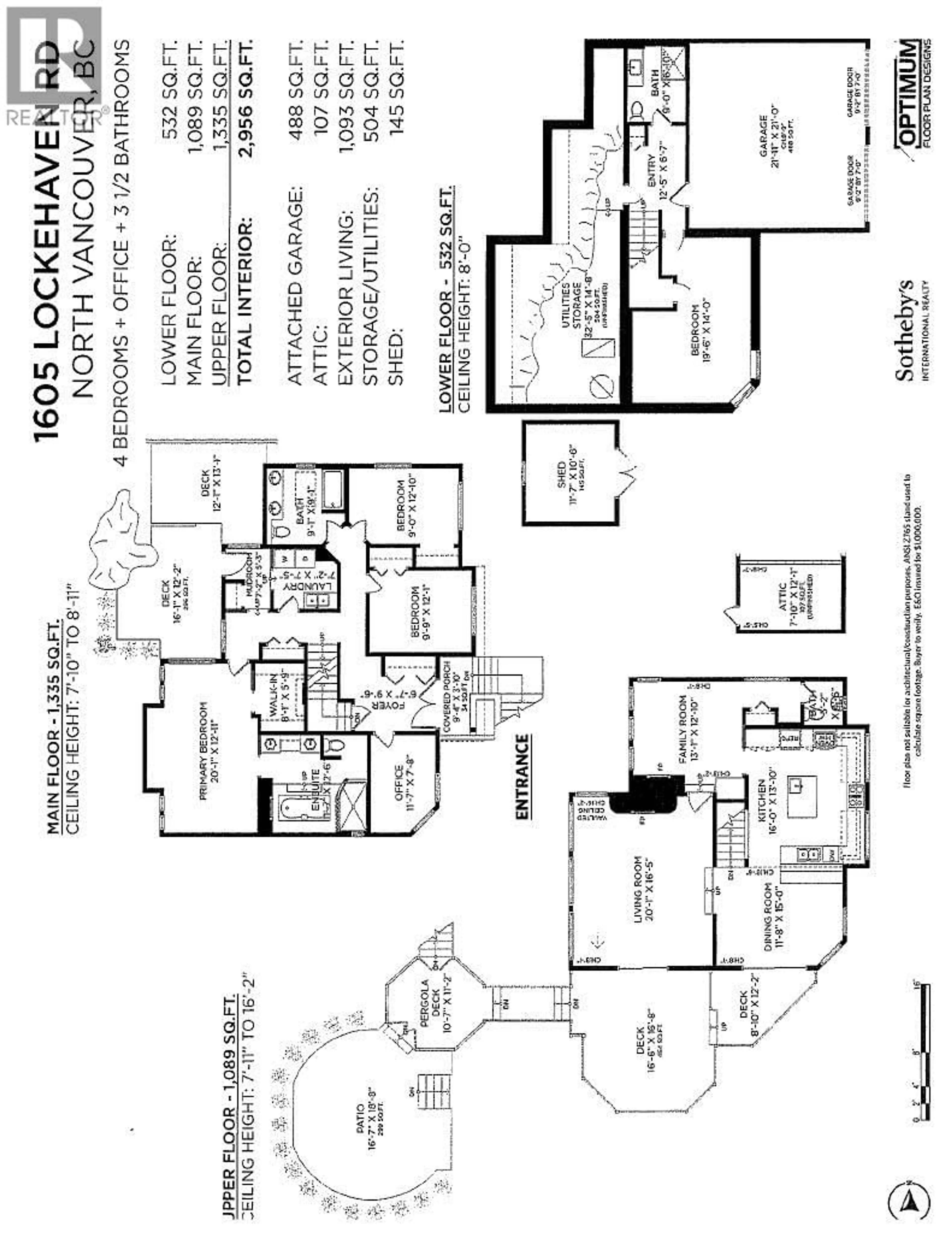 Floor plan for 1605 LOCKEHAVEN ROAD, North Vancouver British Columbia V7G2H3