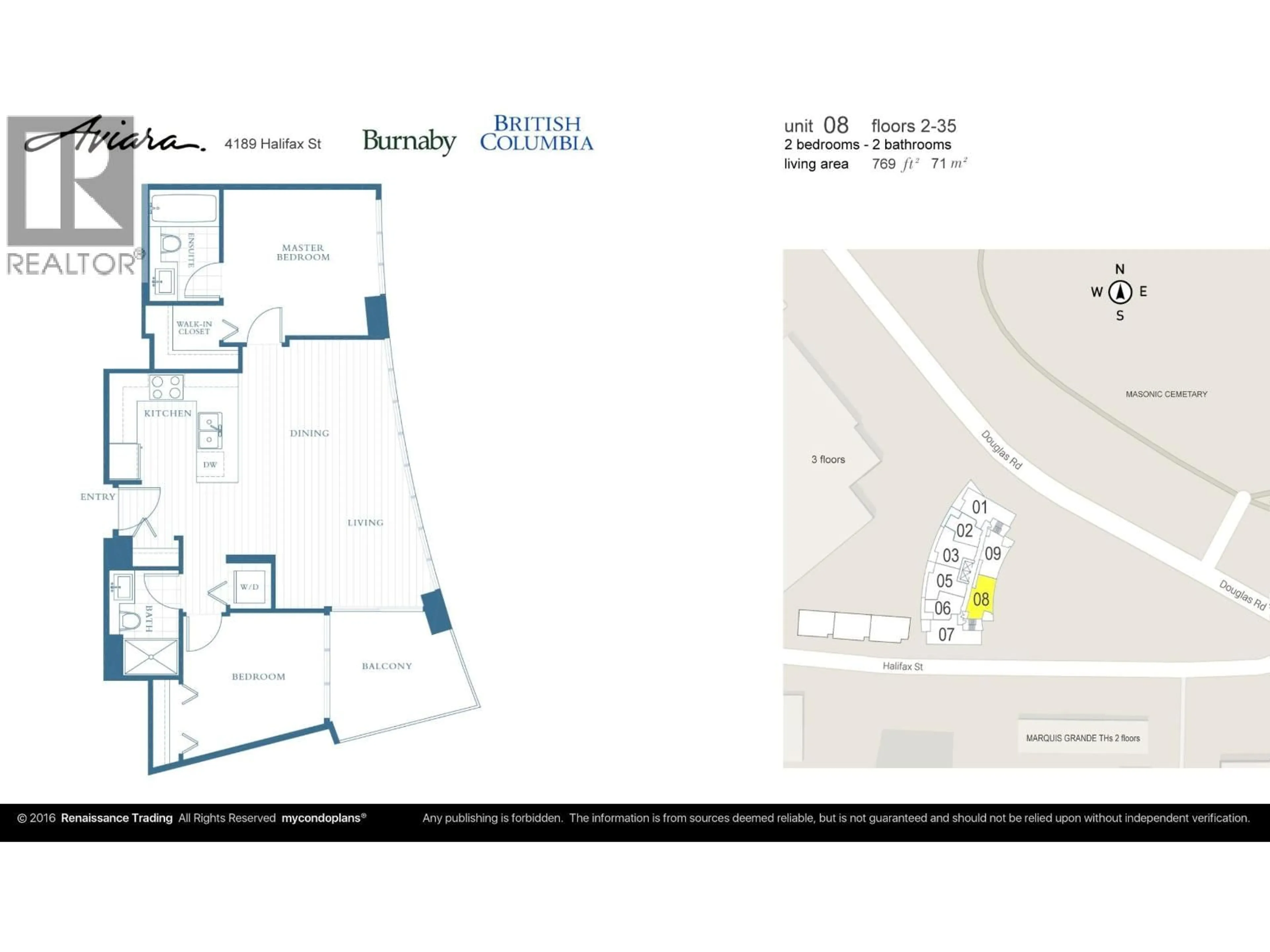 Floor plan for 1008 - 4189 HALIFAX STREET, Burnaby British Columbia V5C0H9