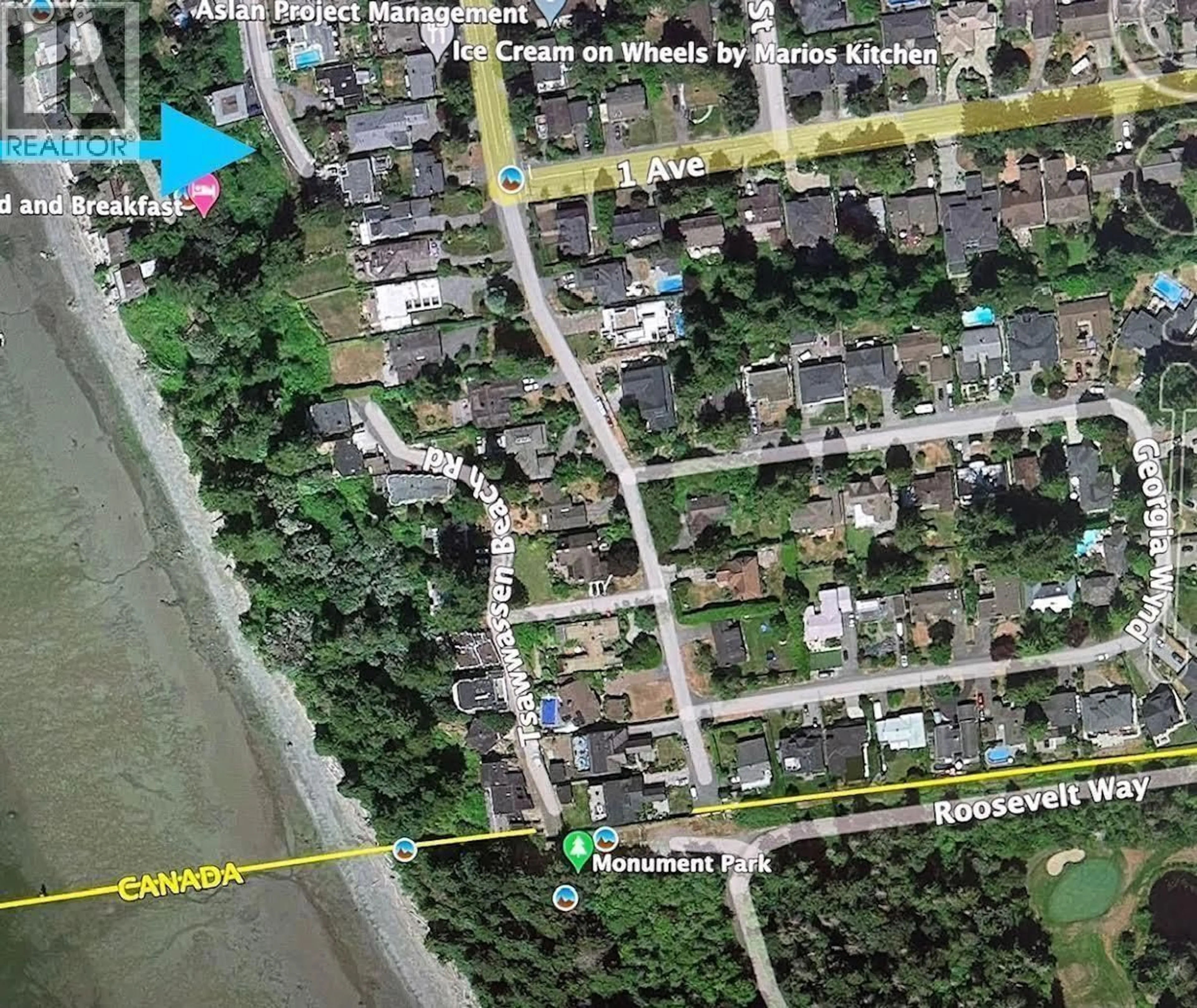 A pic from outside/outdoor area/front of a property/back of a property/a pic from drone, street for 111 GRAHAM DRIVE, Delta British Columbia V4M2J4