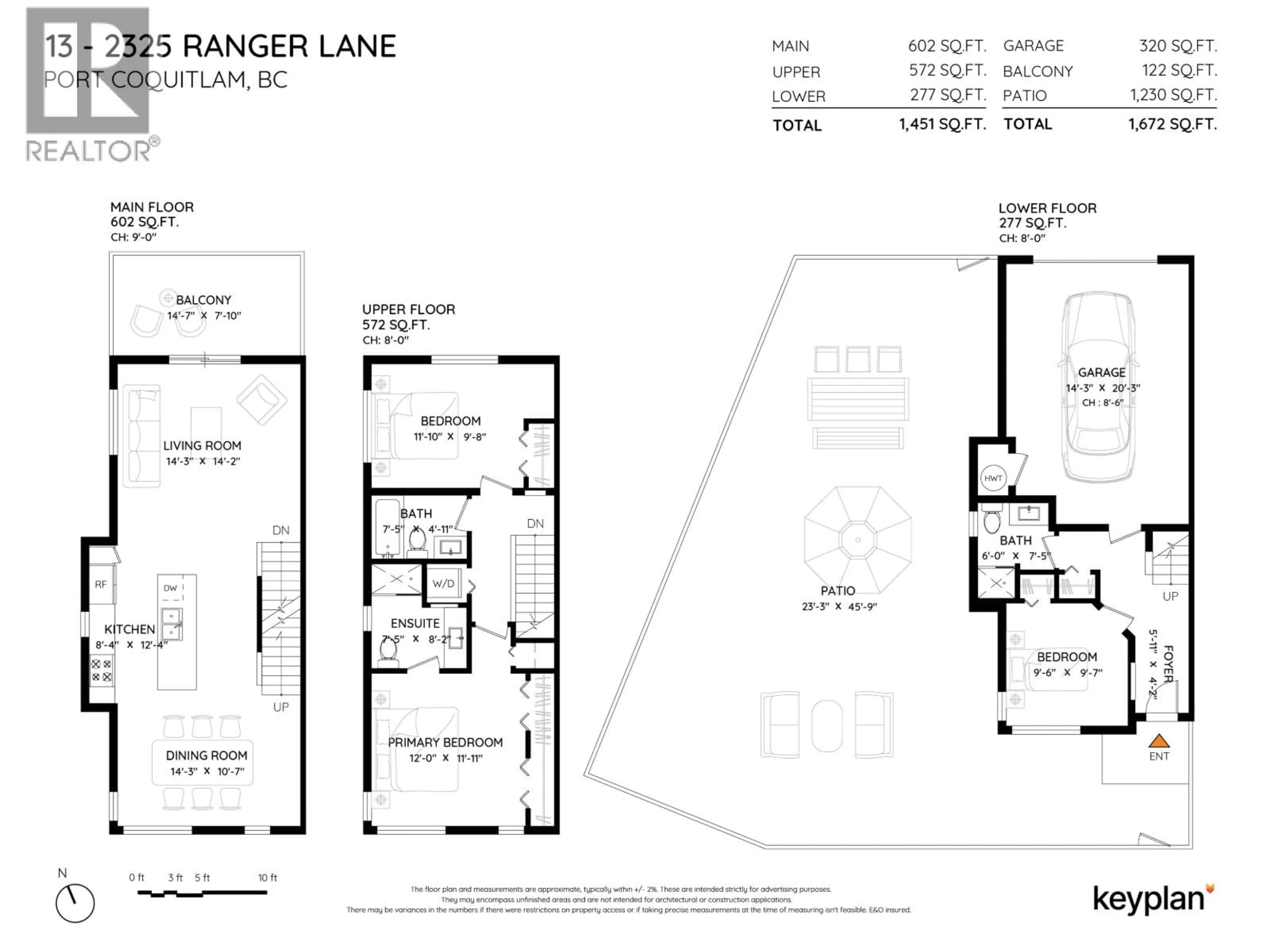 Floor plan for 13 - 2325 RANGER LANE, Port Coquitlam British Columbia V3B0K7