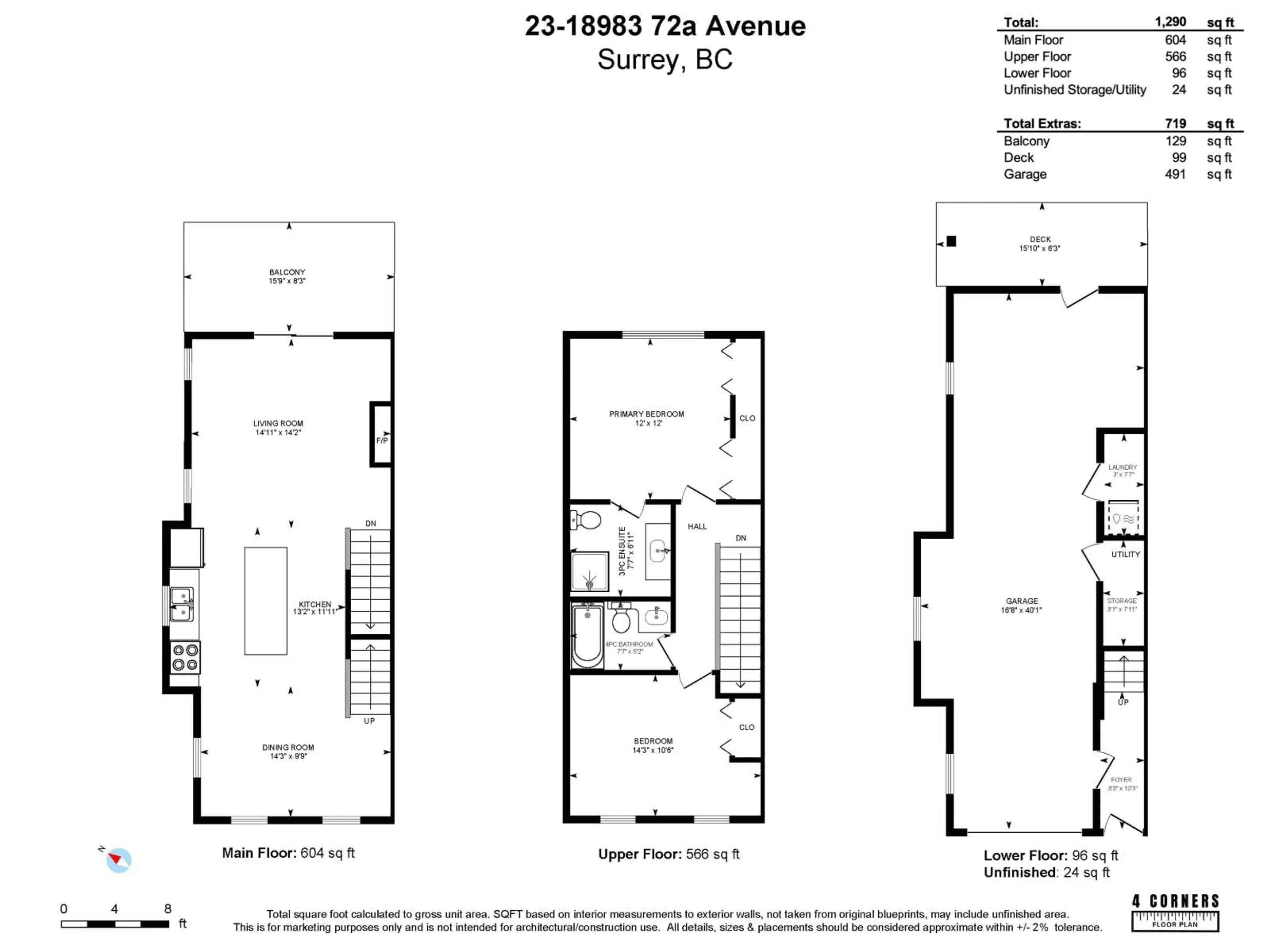 Floor plan for 23 - 18983 72A AVENUE, Surrey British Columbia V4N1A5