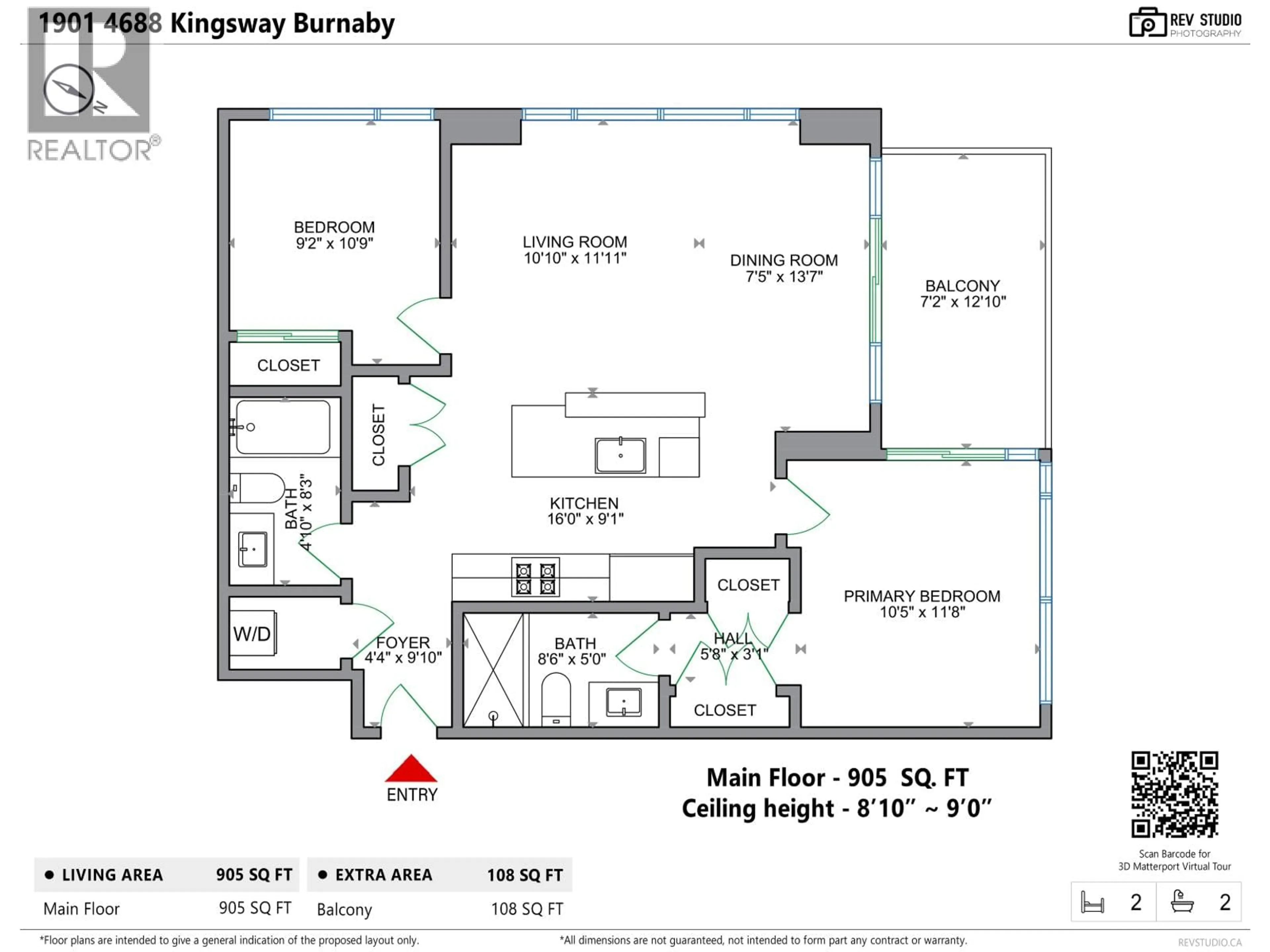 Floor plan for 1901 - 4688 KINGSWAY, Burnaby British Columbia V5H0E9
