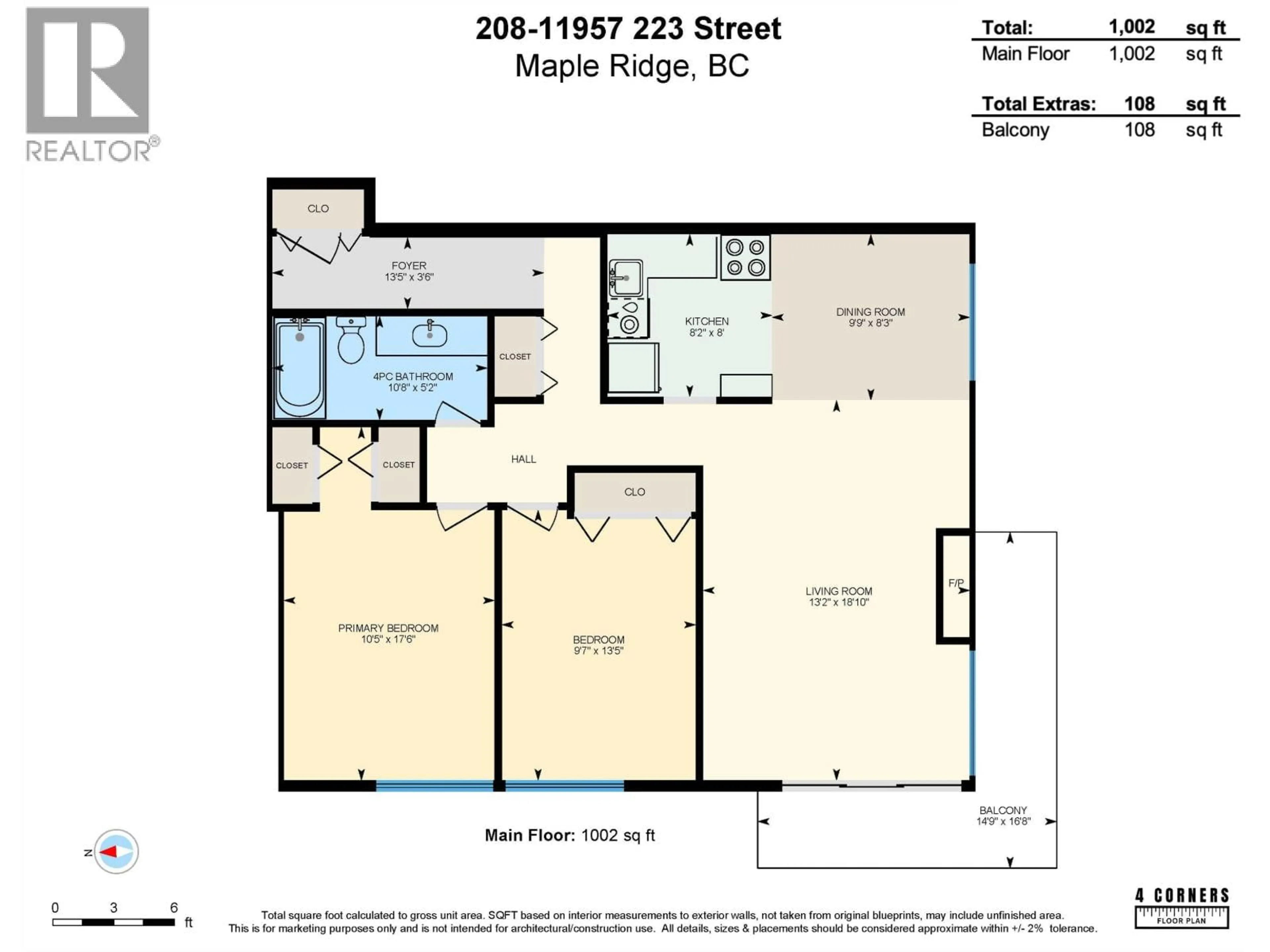 Floor plan for 208 - 11957 223 STREET, Maple Ridge British Columbia V2X5Y4