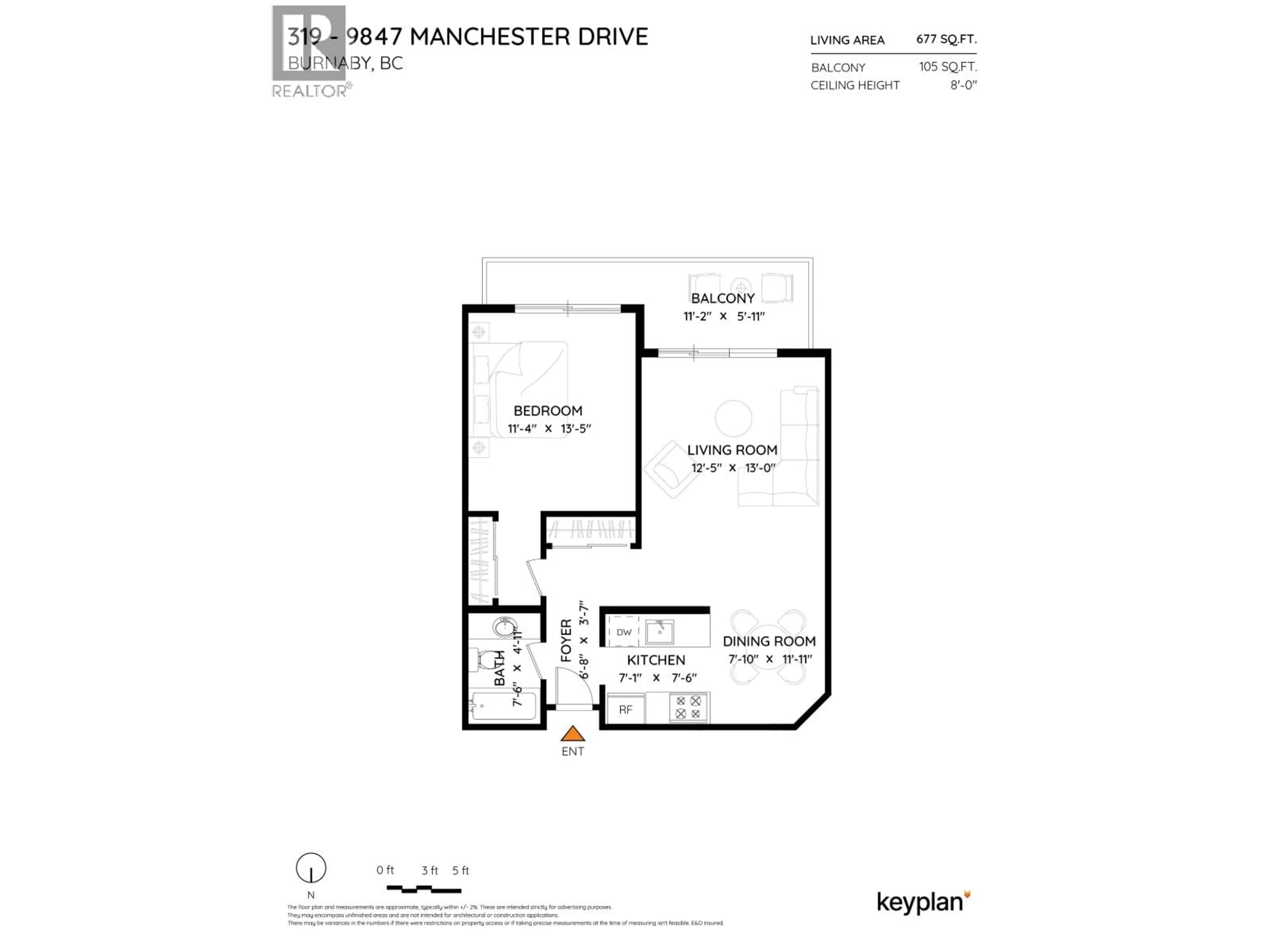 Floor plan for 319 - 9847 MANCHESTER DRIVE, Burnaby British Columbia V3N4P4