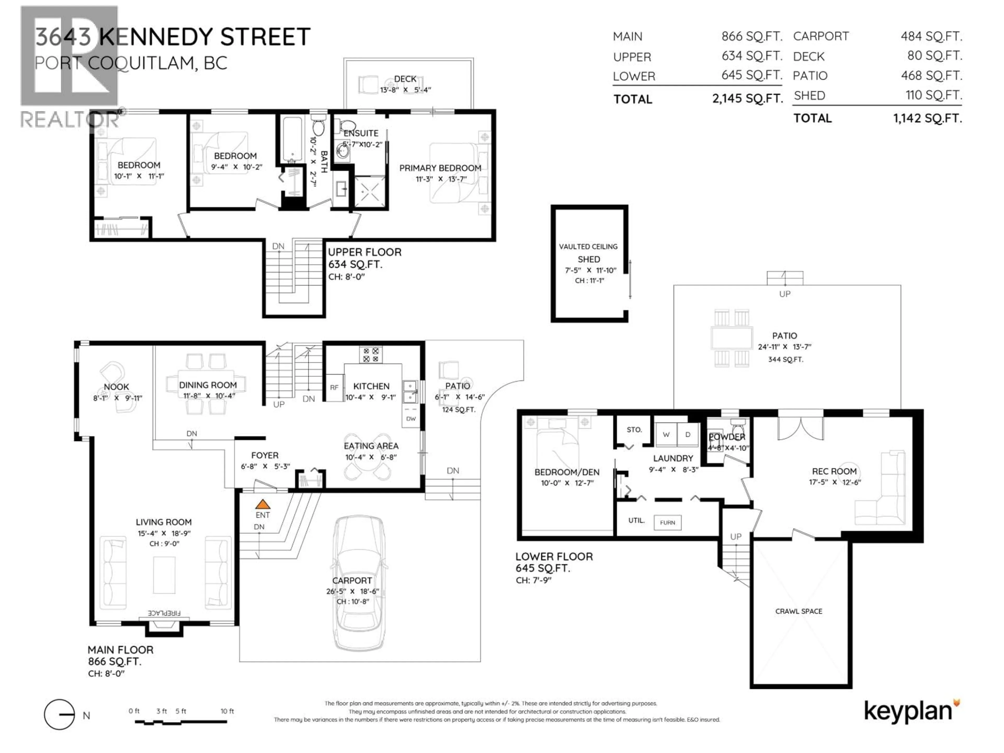 Floor plan for 3643 KENNEDY STREET, Port Coquitlam British Columbia V3B4Z2
