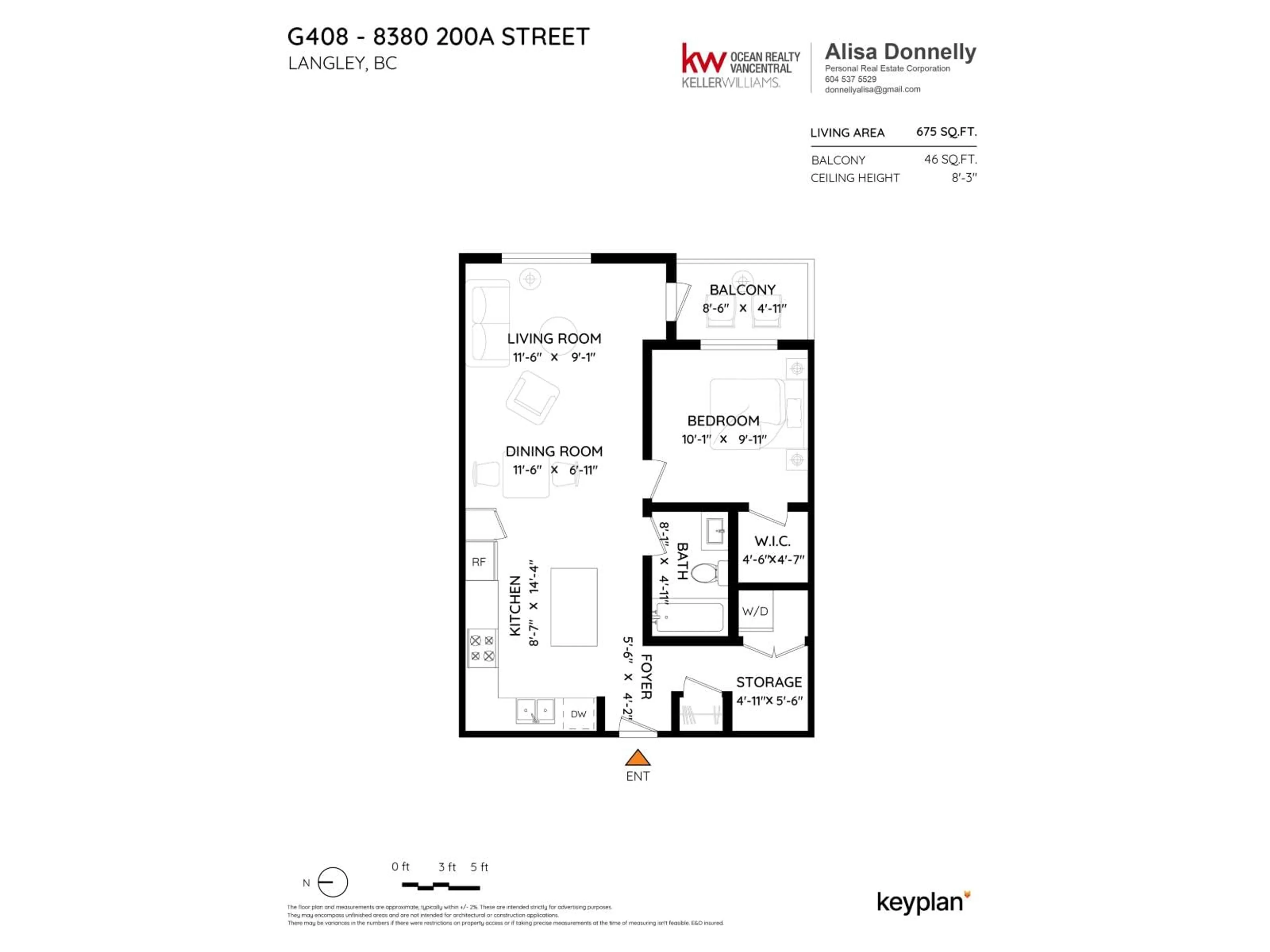 Floor plan for G408 - 8380 200A STREET, Langley British Columbia V2Y3S5
