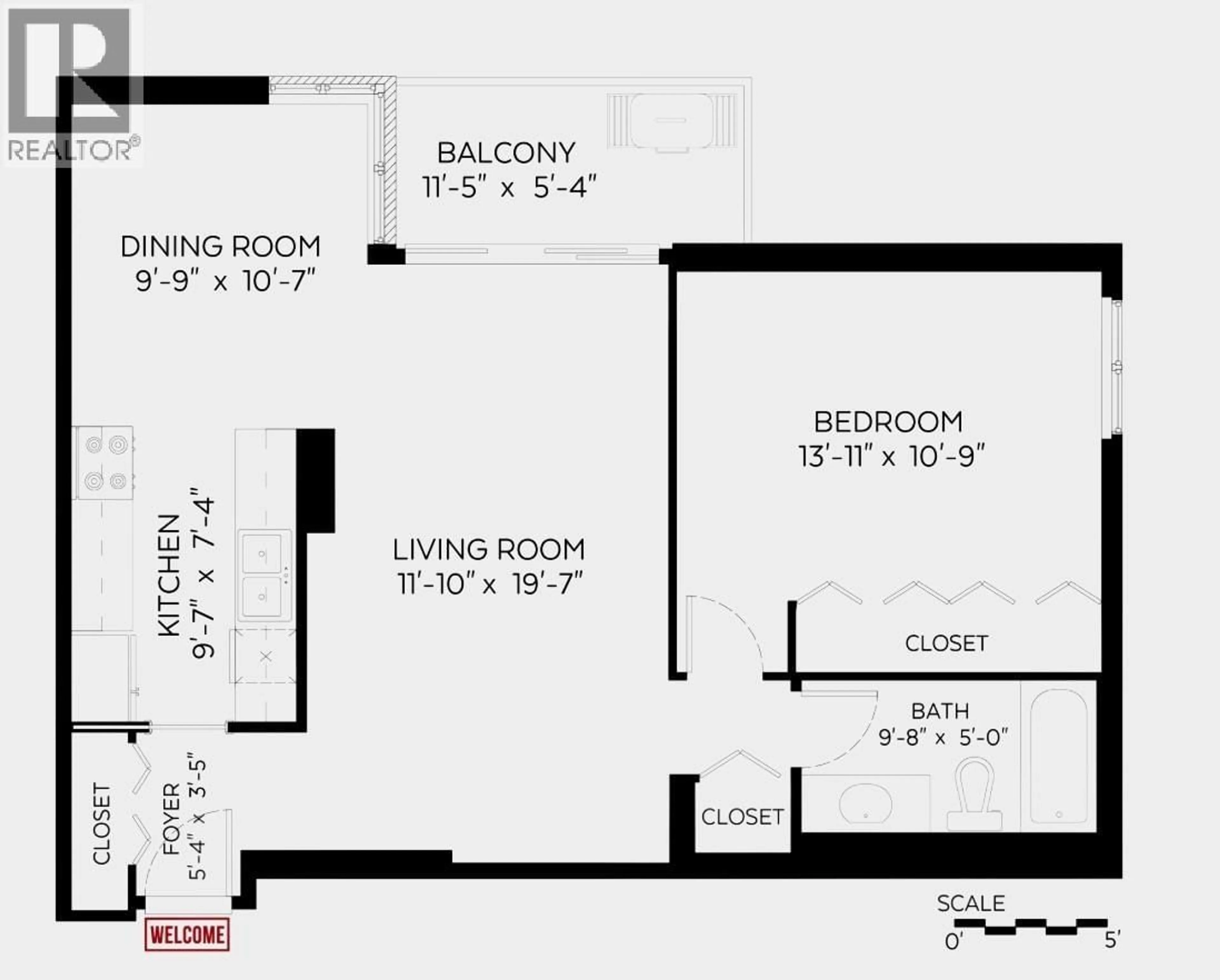 Floor plan for 1404 - 4160 SARDIS STREET, Burnaby British Columbia V5H1K2