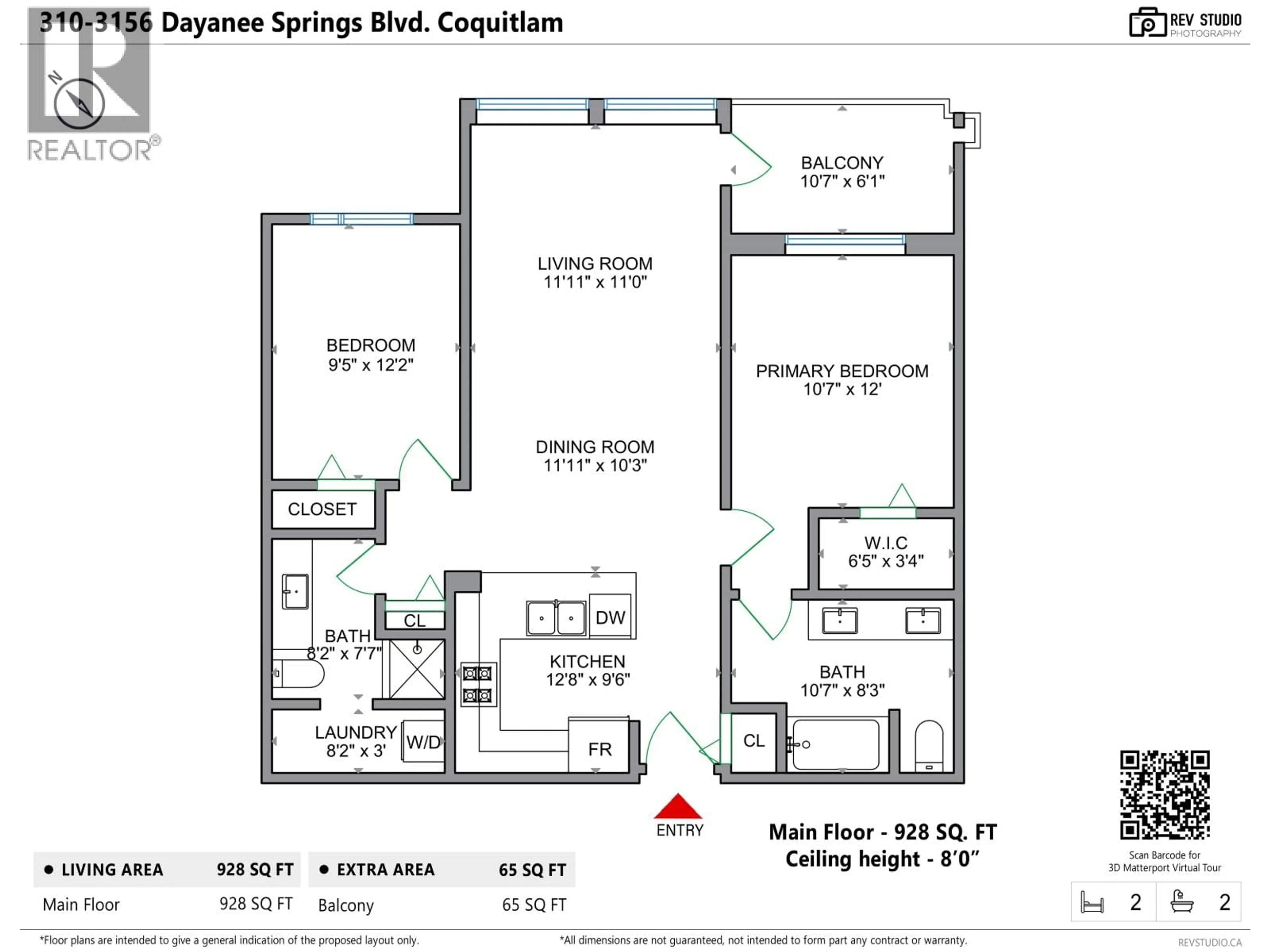 Floor plan for 310 - 3156 DAYANEE SPRINGS BOULEVARD, Coquitlam British Columbia V3E0B7