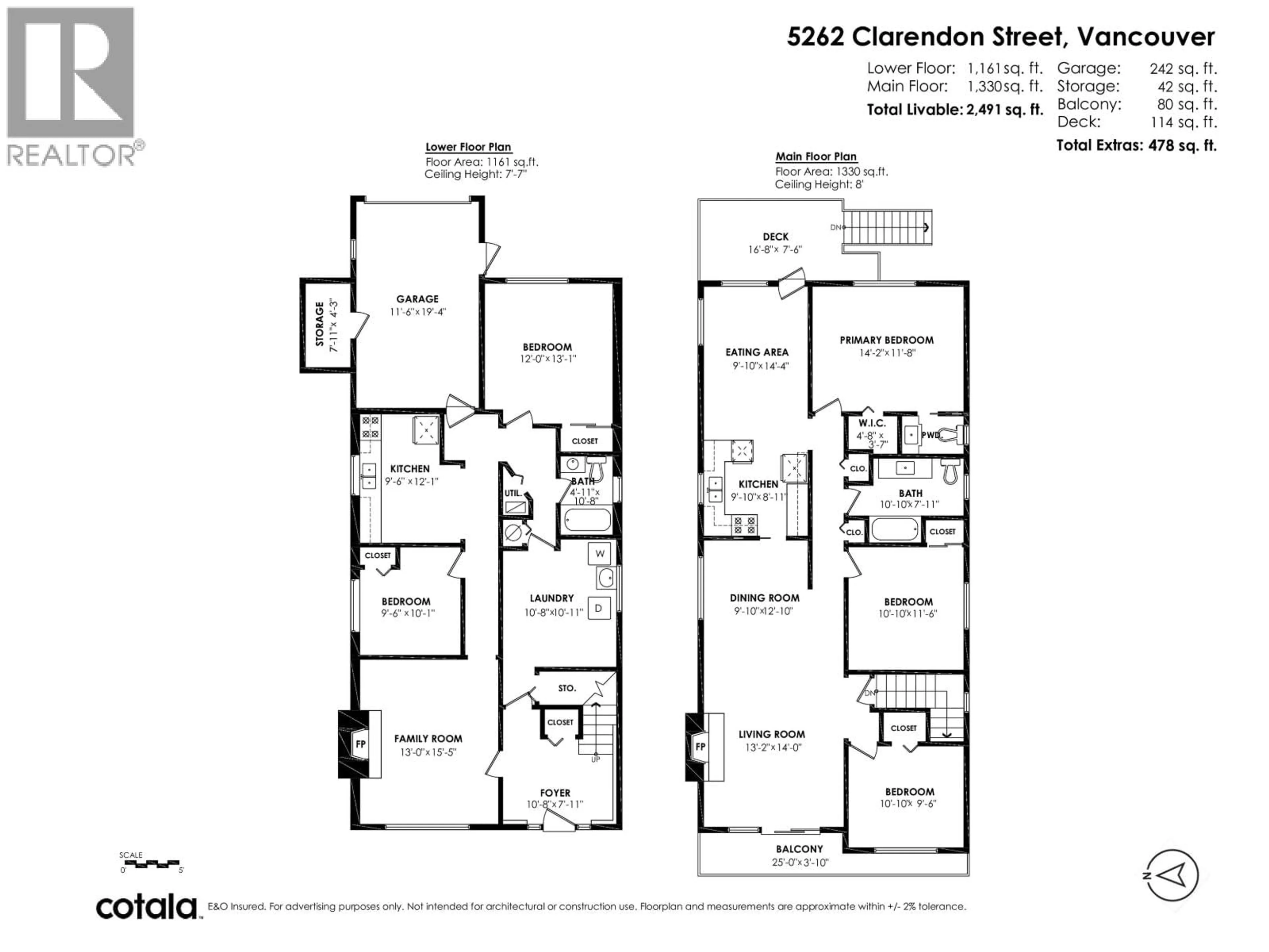 Floor plan for 5262 CLARENDON STREET, Vancouver British Columbia V5R3J8