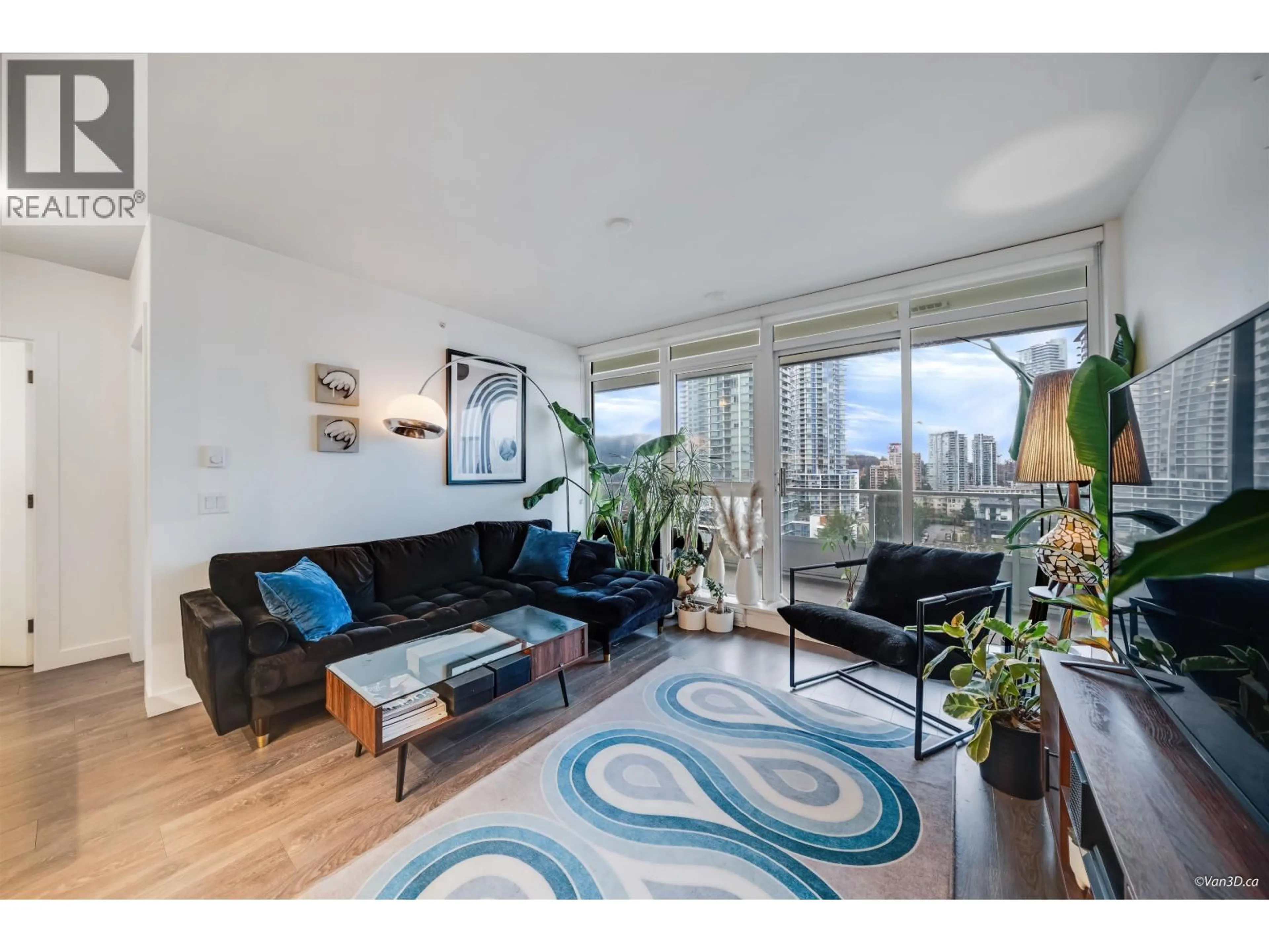 Living room with furniture, wood/laminate floor for 1204 - 525 FOSTER AVENUE, Coquitlam British Columbia V3J0H6