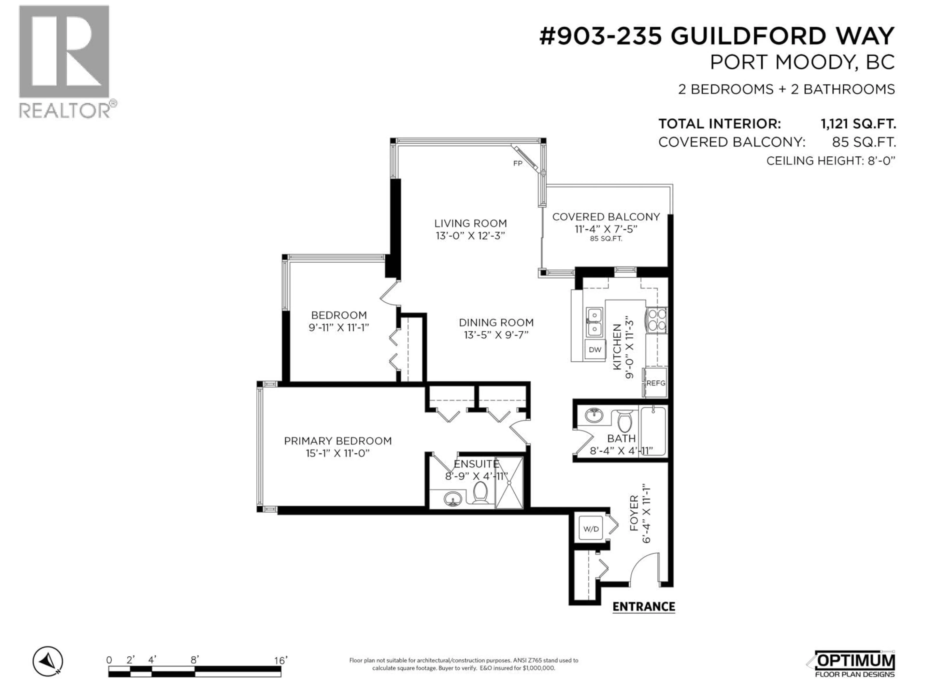 Floor plan for 903 - 235 GUILDFORD WAY, Port Moody British Columbia V3H5L8