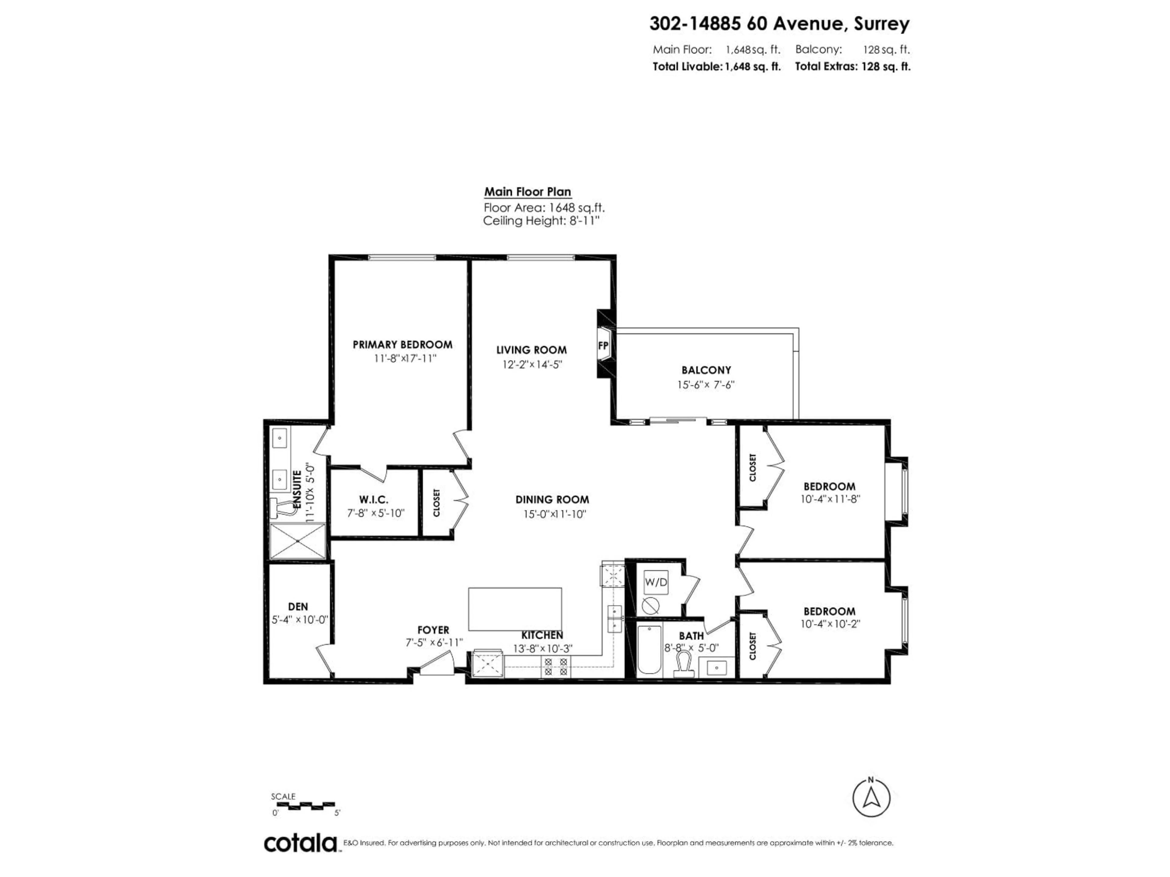 Floor plan for 302 - 14885 60 AVENUE, Surrey British Columbia V3S1R8