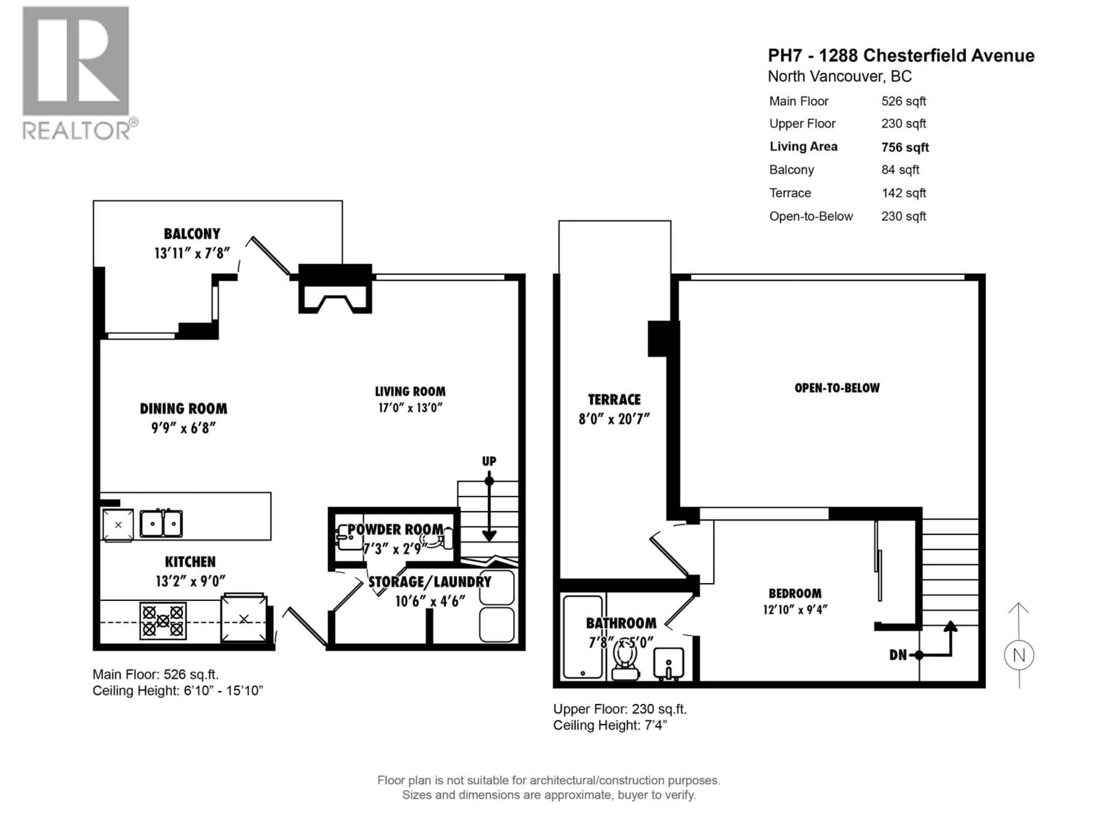 Floor plan for PH7 - 1288 CHESTERFIELD AVENUE, North Vancouver British Columbia V7M0B1
