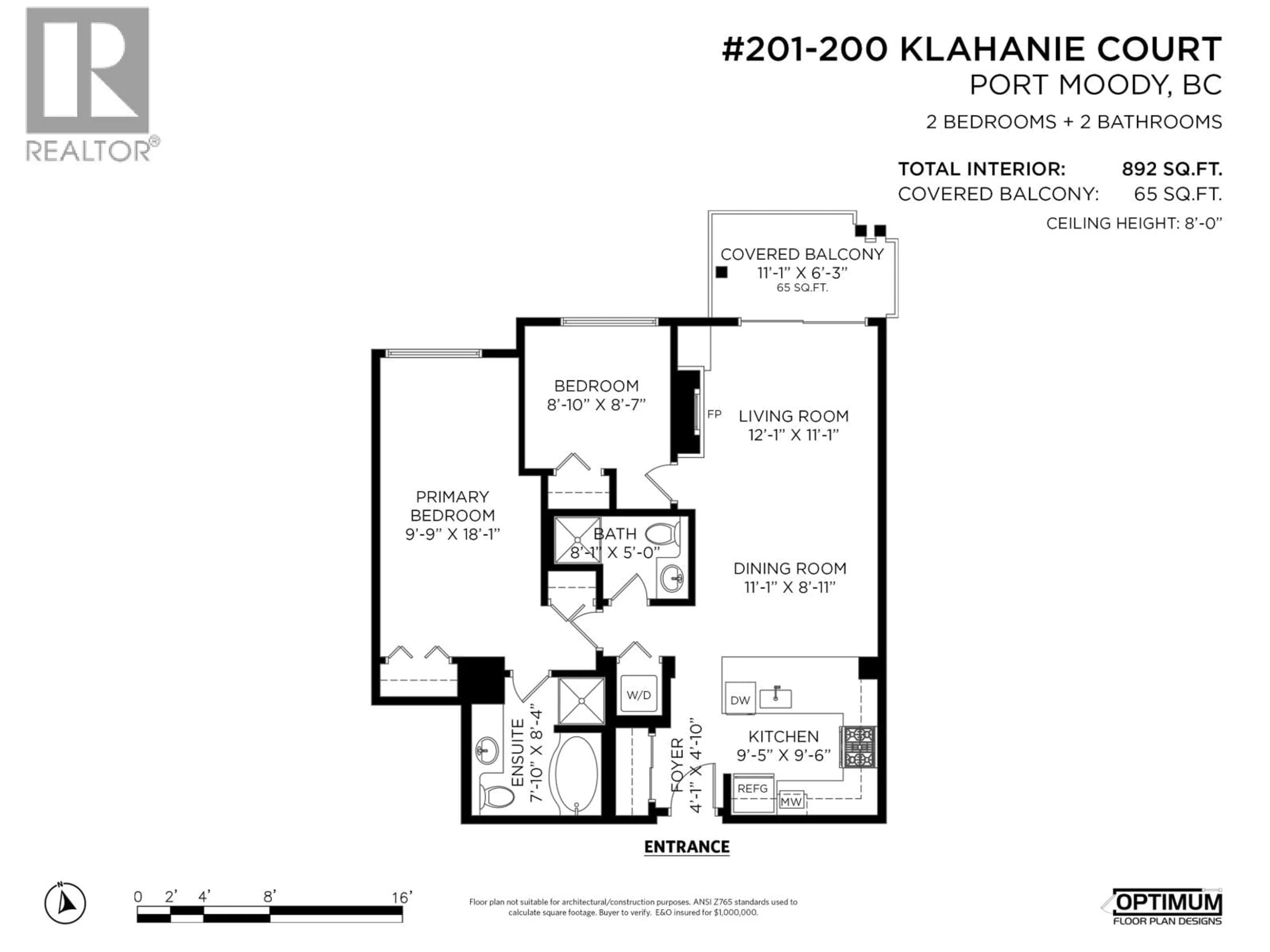Floor plan for 201 - 200 KLAHANIE DRIVE, Port Moody British Columbia V3H5K7