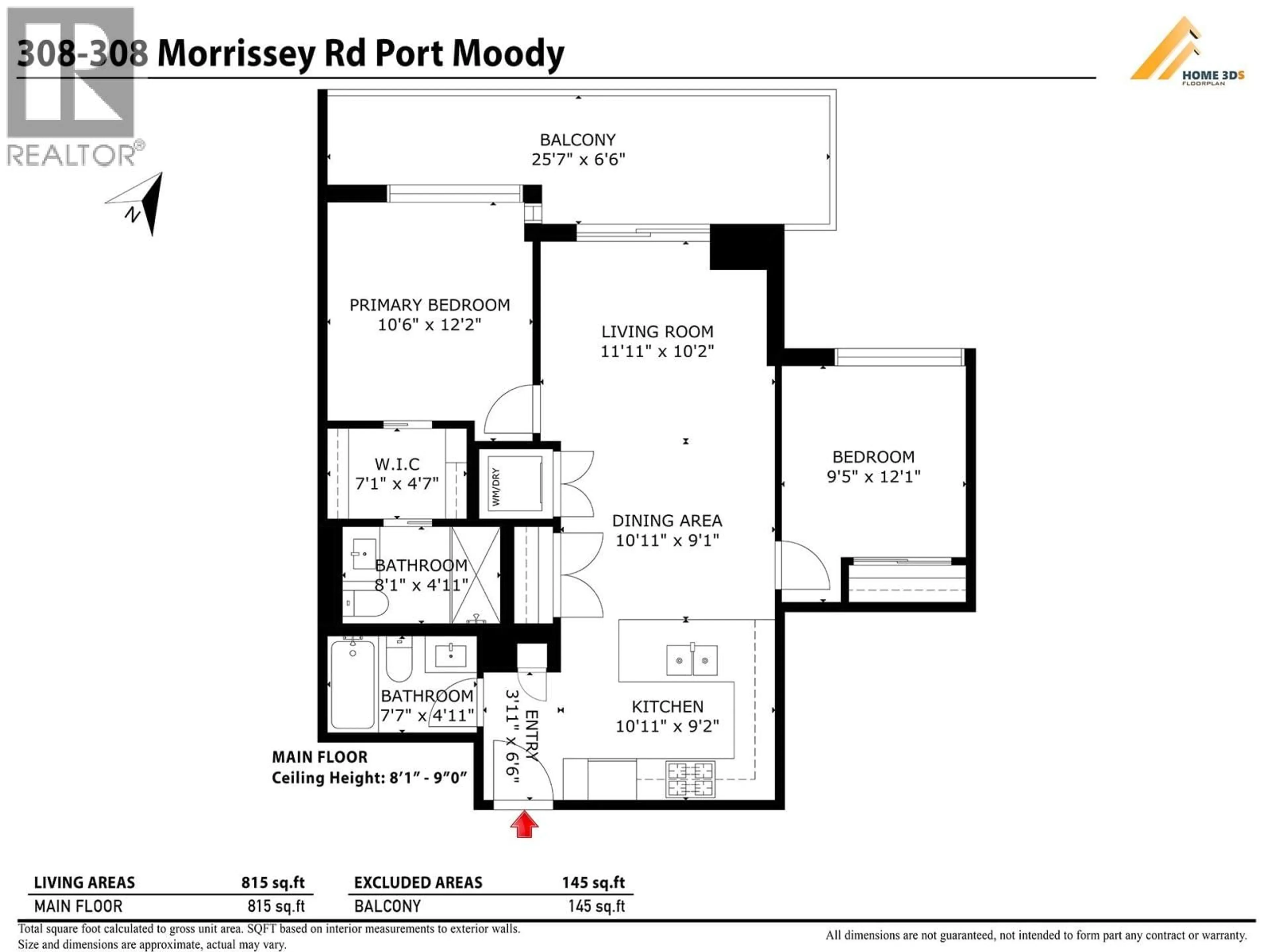 Floor plan for 308 - 308 MORRISSEY ROAD, Port Moody British Columbia V3H0M2
