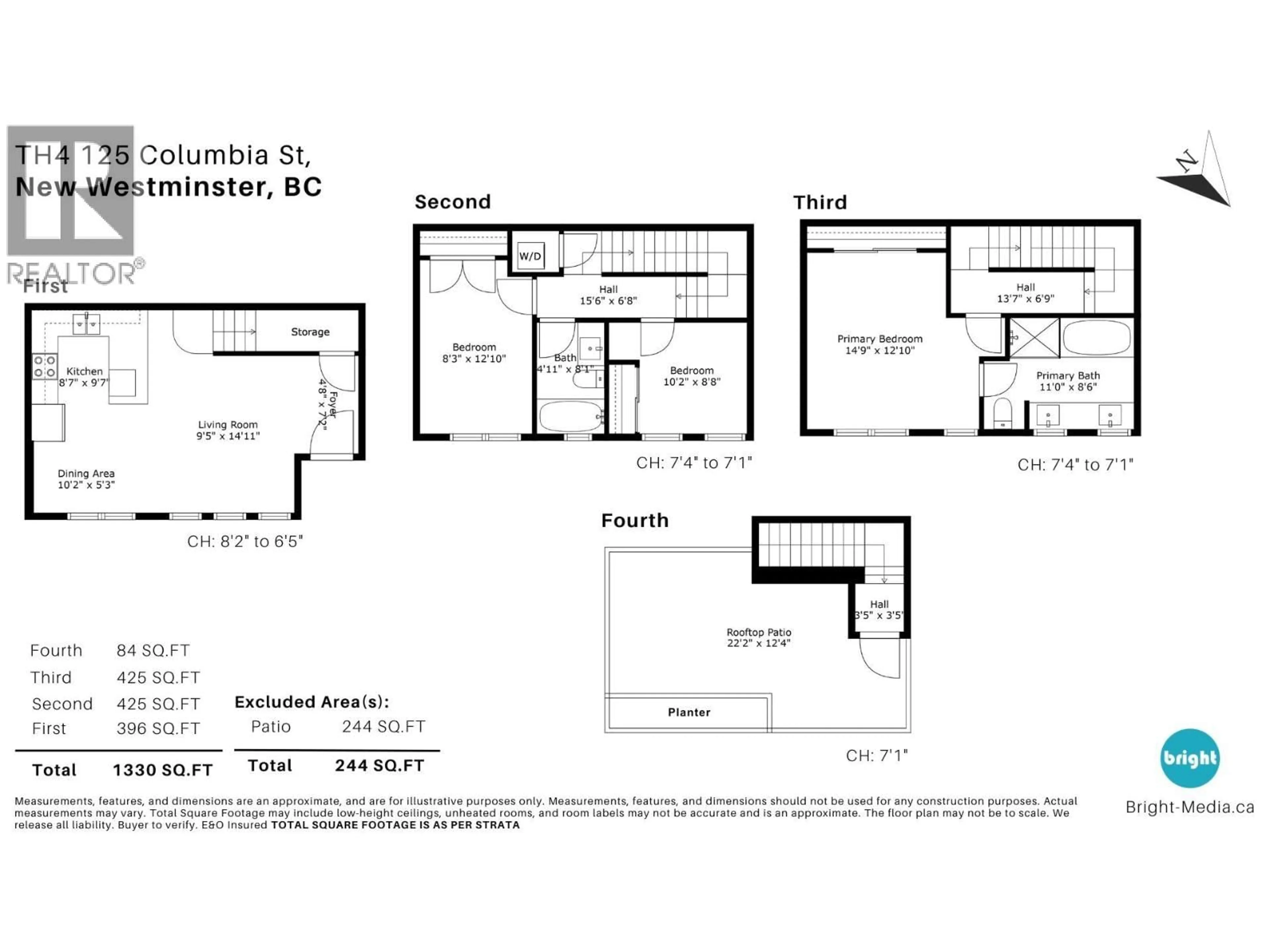 Floor plan for TH4 - 125 COLUMBIA STREET, New Westminster British Columbia V3L0G8