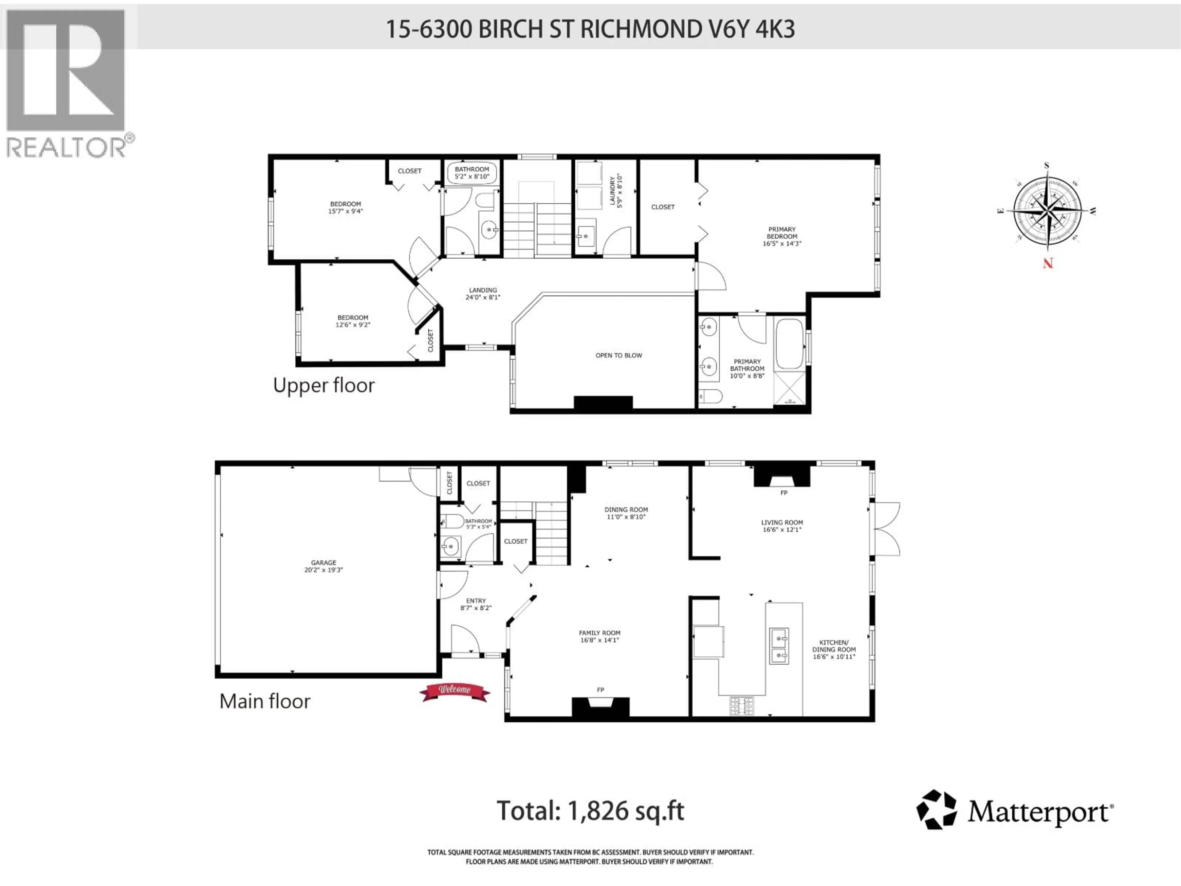 Floor plan for 15 - 6300 BIRCH, Richmond British Columbia V6Y4K3
