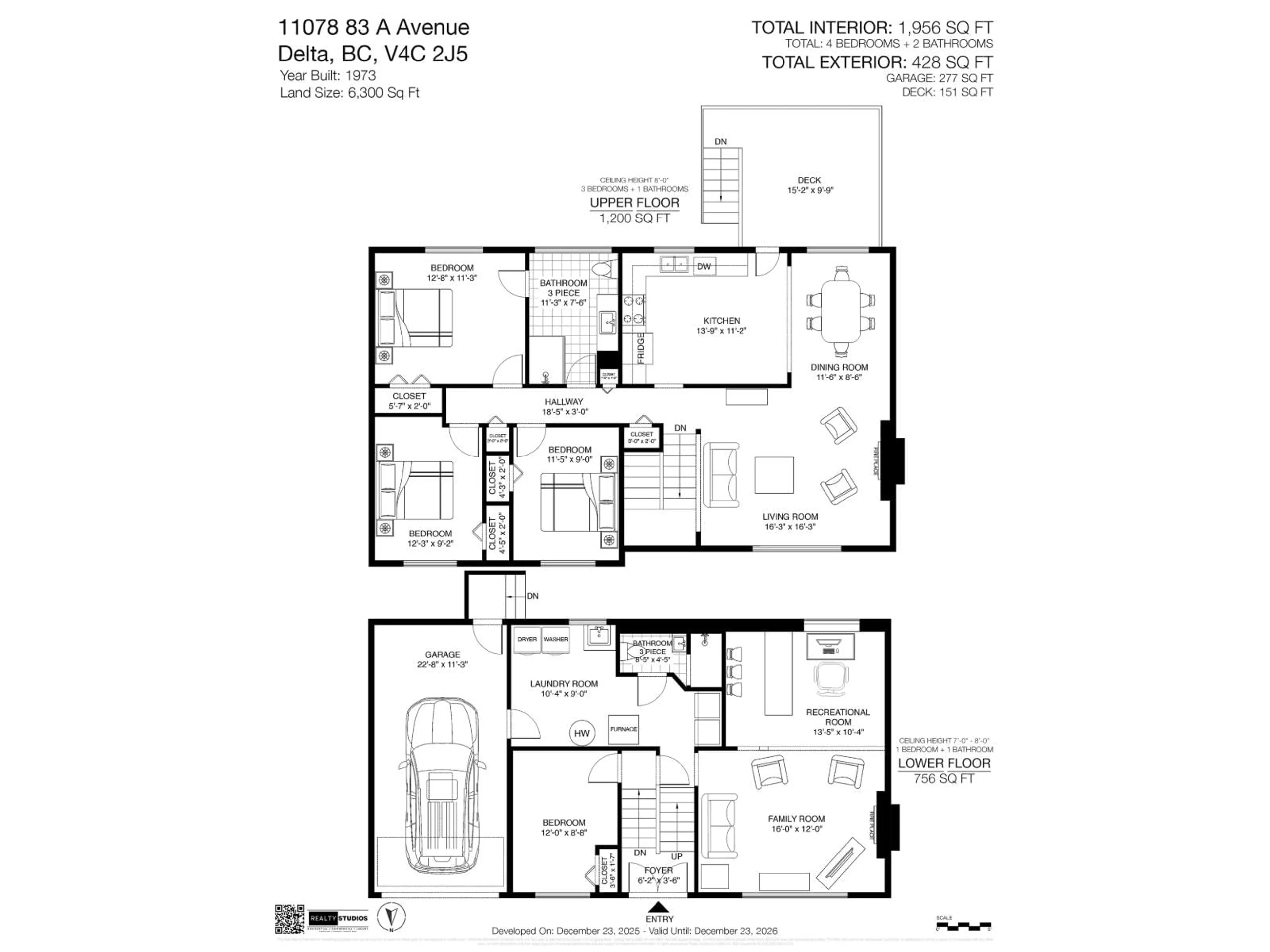 Floor plan for 11078 83A AVENUE, Delta British Columbia V4C2J5