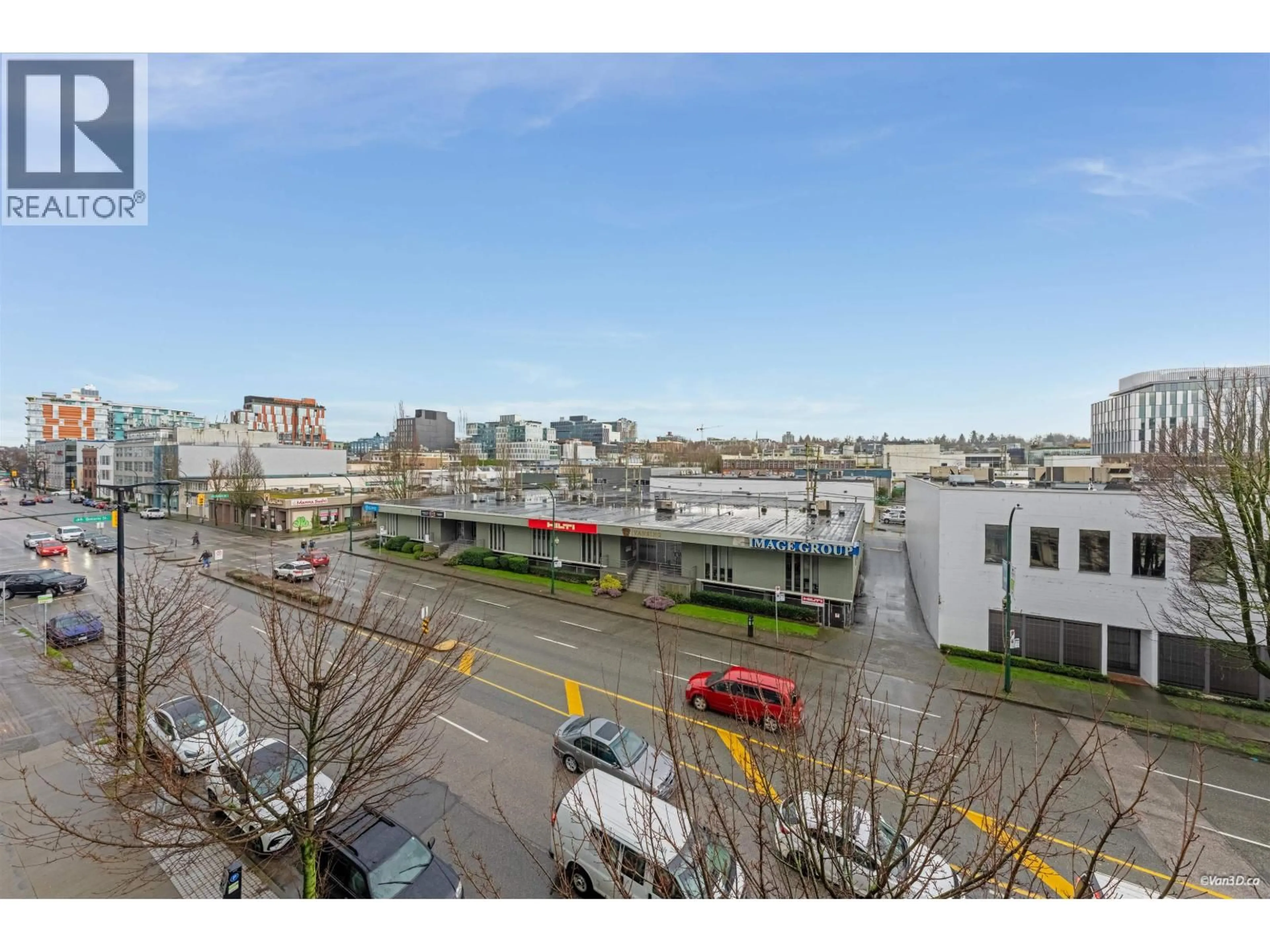 A pic from outside/outdoor area/front of a property/back of a property/a pic from drone, city buildings view from balcony for 513 - 63 2ND AVENUE, Vancouver British Columbia V5Y0G8