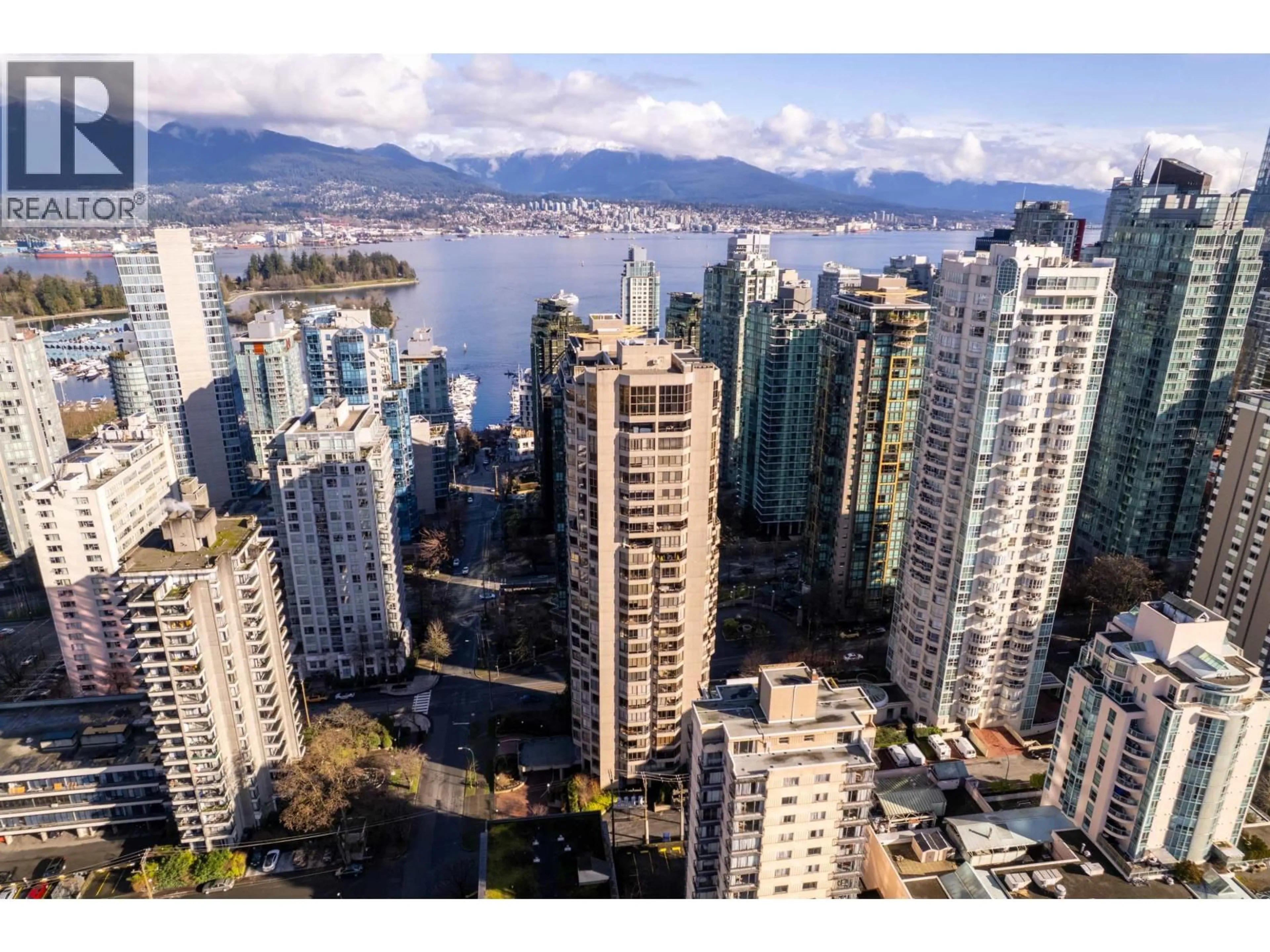 A pic from outside/outdoor area/front of a property/back of a property/a pic from drone, city buildings view from balcony for 402 - 738 BROUGHTON STREET, Vancouver British Columbia V6G3A7