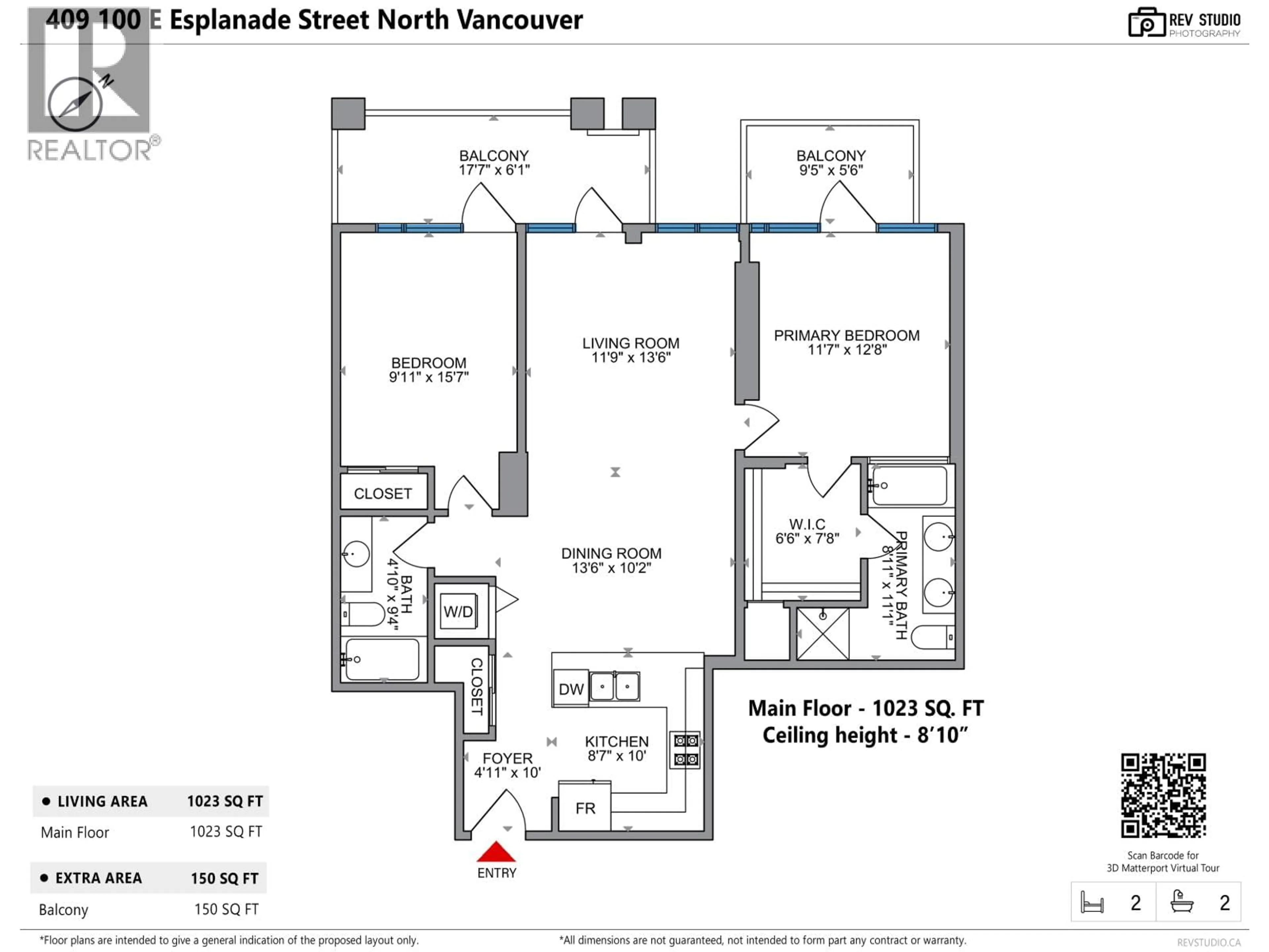 Floor plan for 409 - 100 ESPLANADE STREET, North Vancouver British Columbia V7L4V1