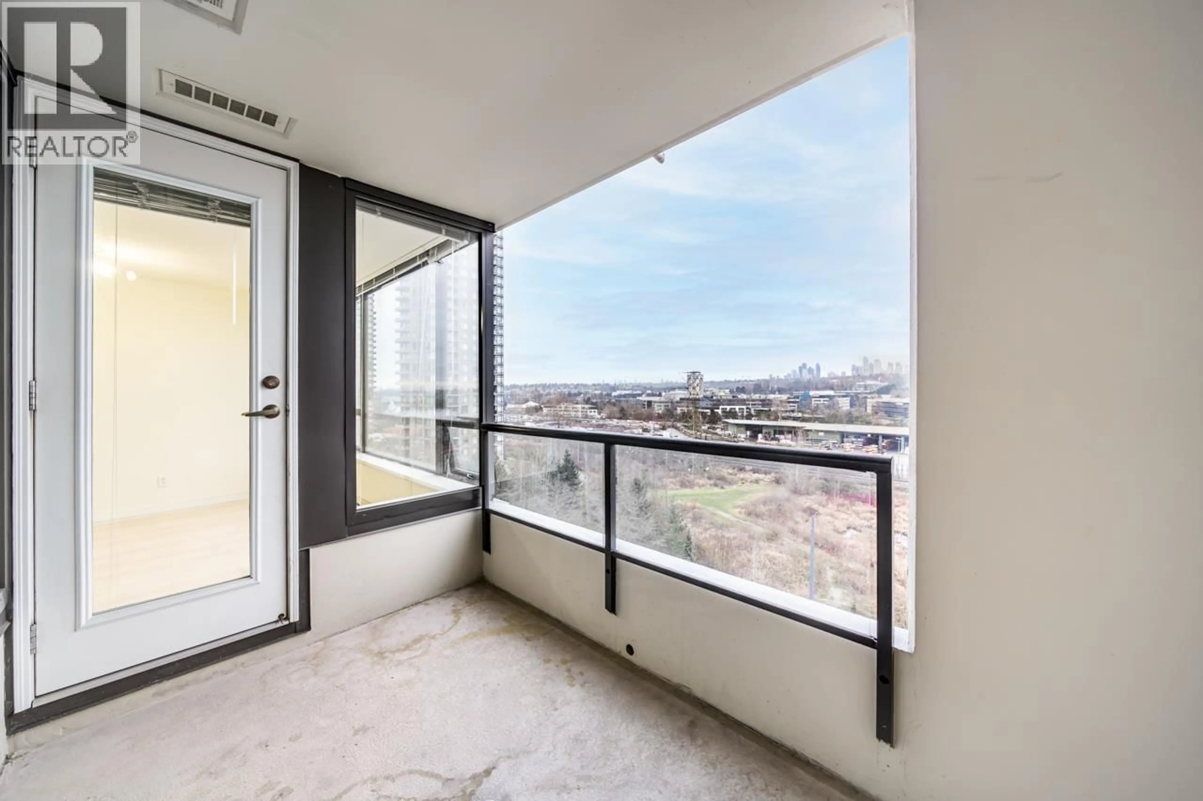 Balcony in the apartment, city buildings view from balcony for 1105 - 4178 DAWSON STREET, Burnaby British Columbia V5C0A1