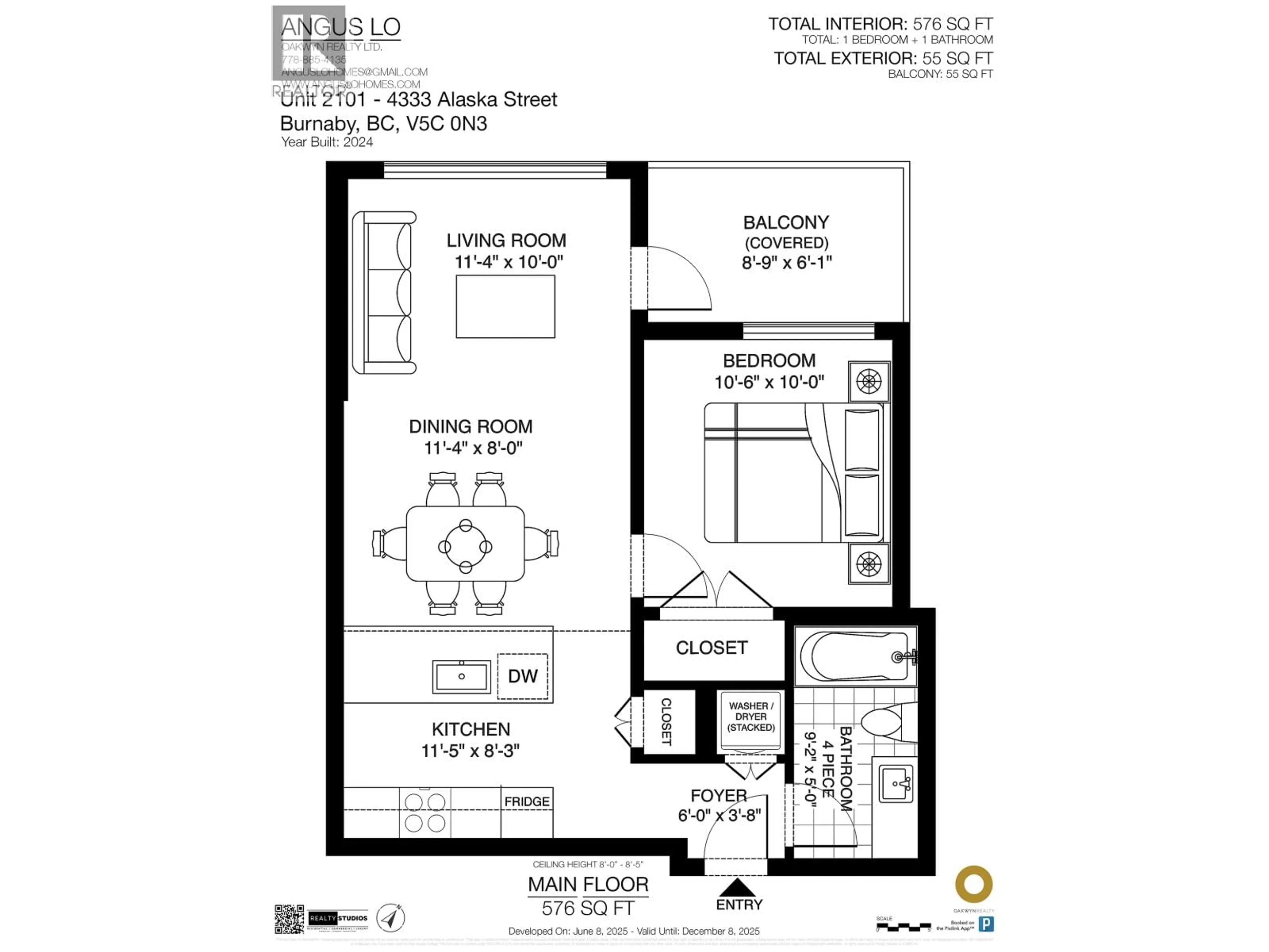 Floor plan for 2101 - 4433 ALASKA STREET, Burnaby British Columbia V5C5T3