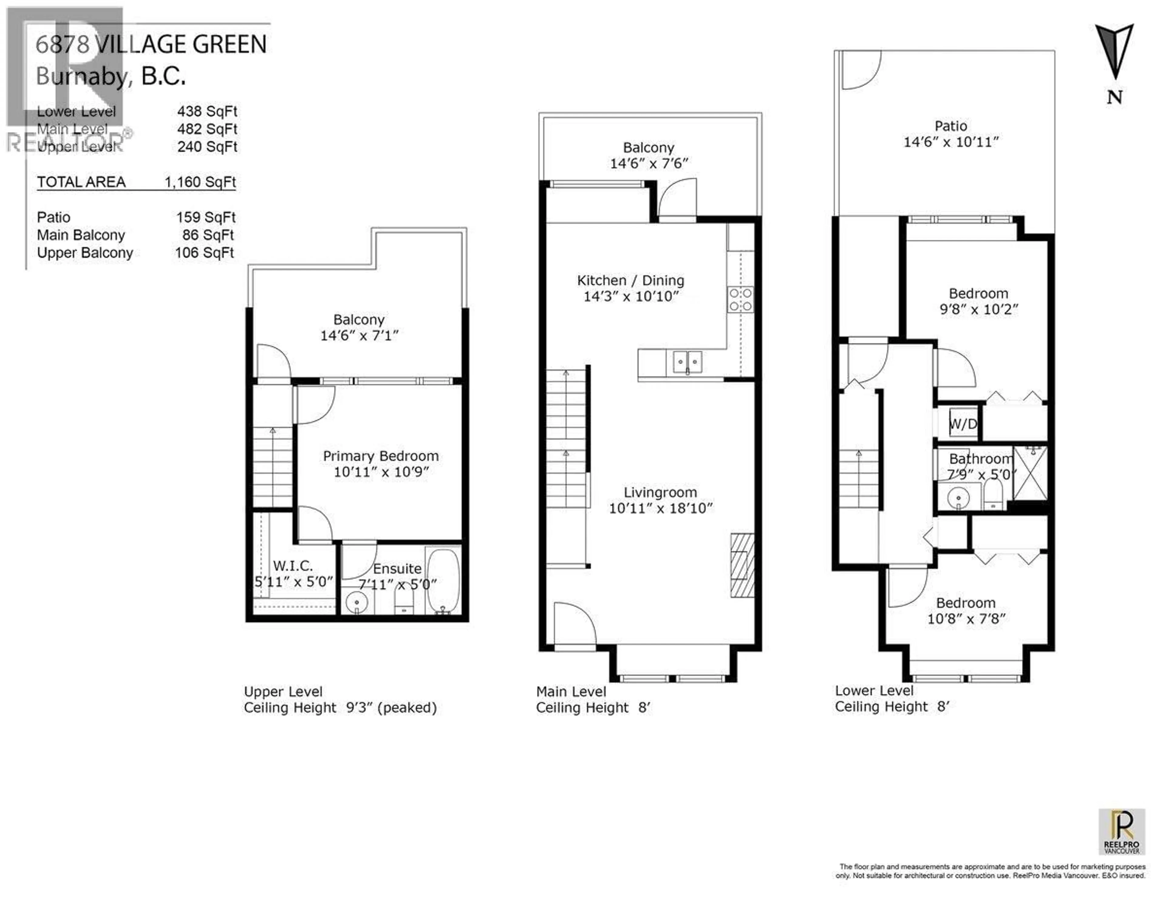 Floor plan for 6878 VILLAGE, Burnaby British Columbia V5E4K9