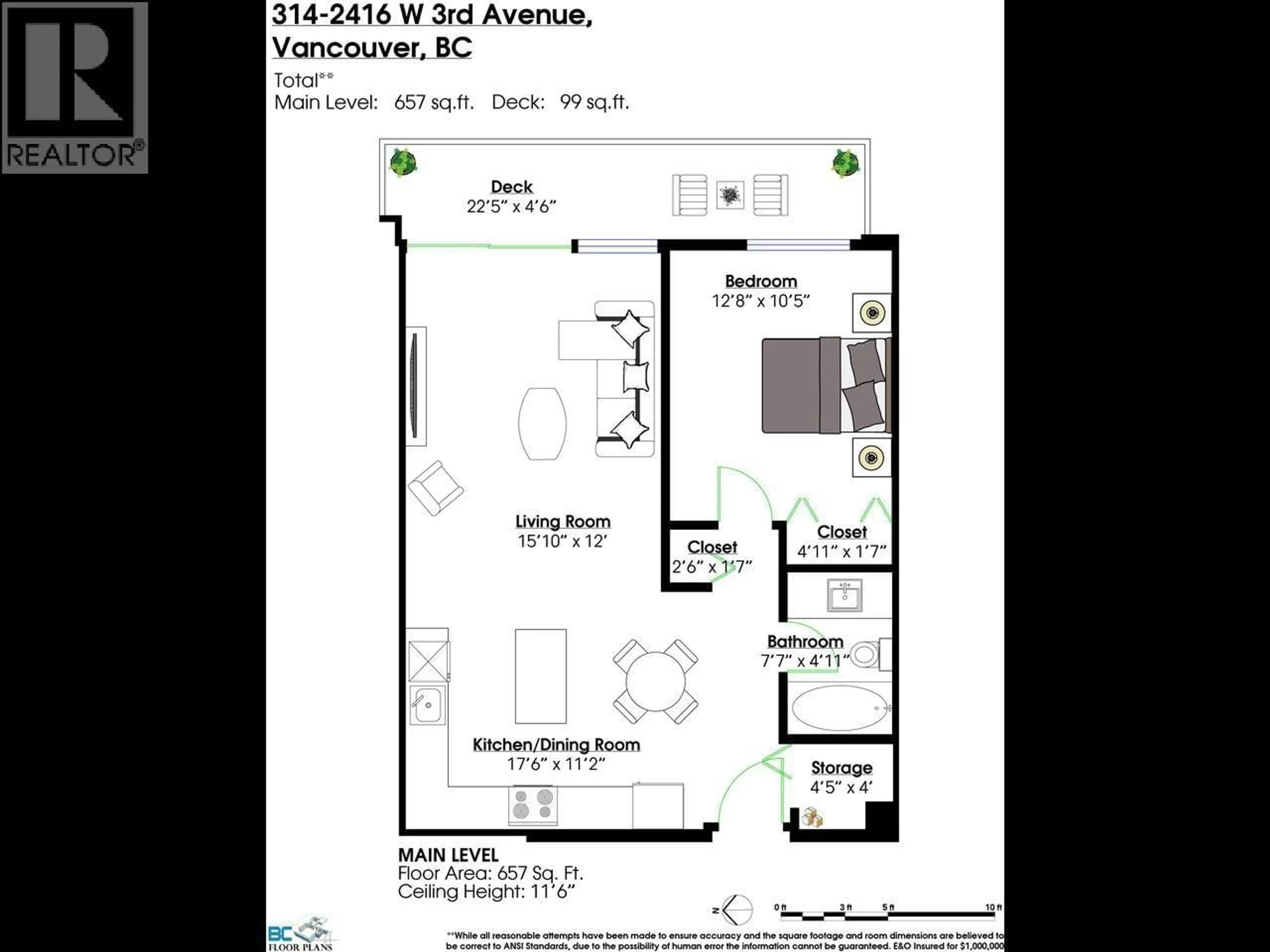 Floor plan for 314 - 2416 3RD AVENUE, Vancouver British Columbia V6K1L8