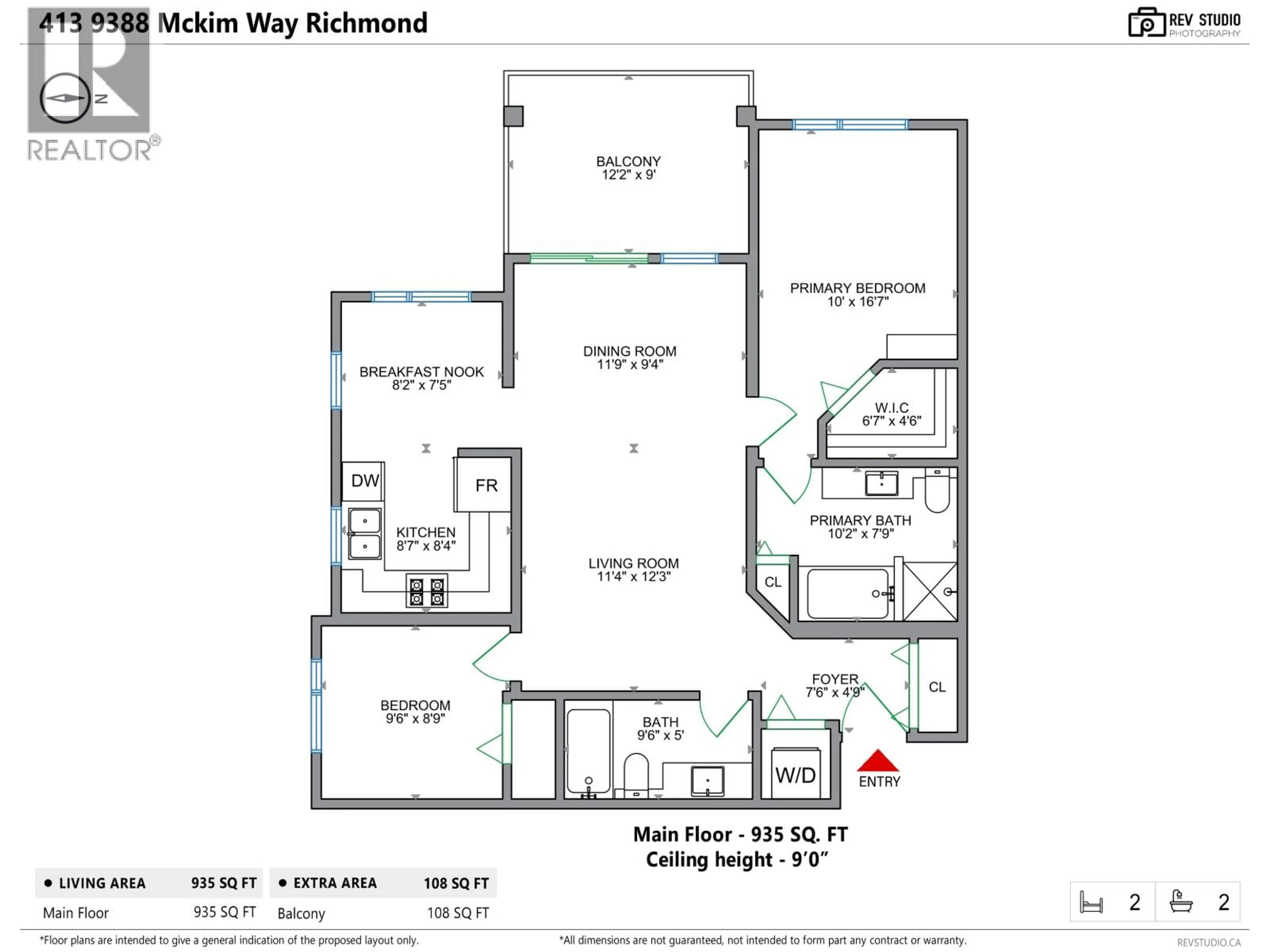 Floor plan for 413 - 9388 MCKIM WAY, Richmond British Columbia V6X0J7